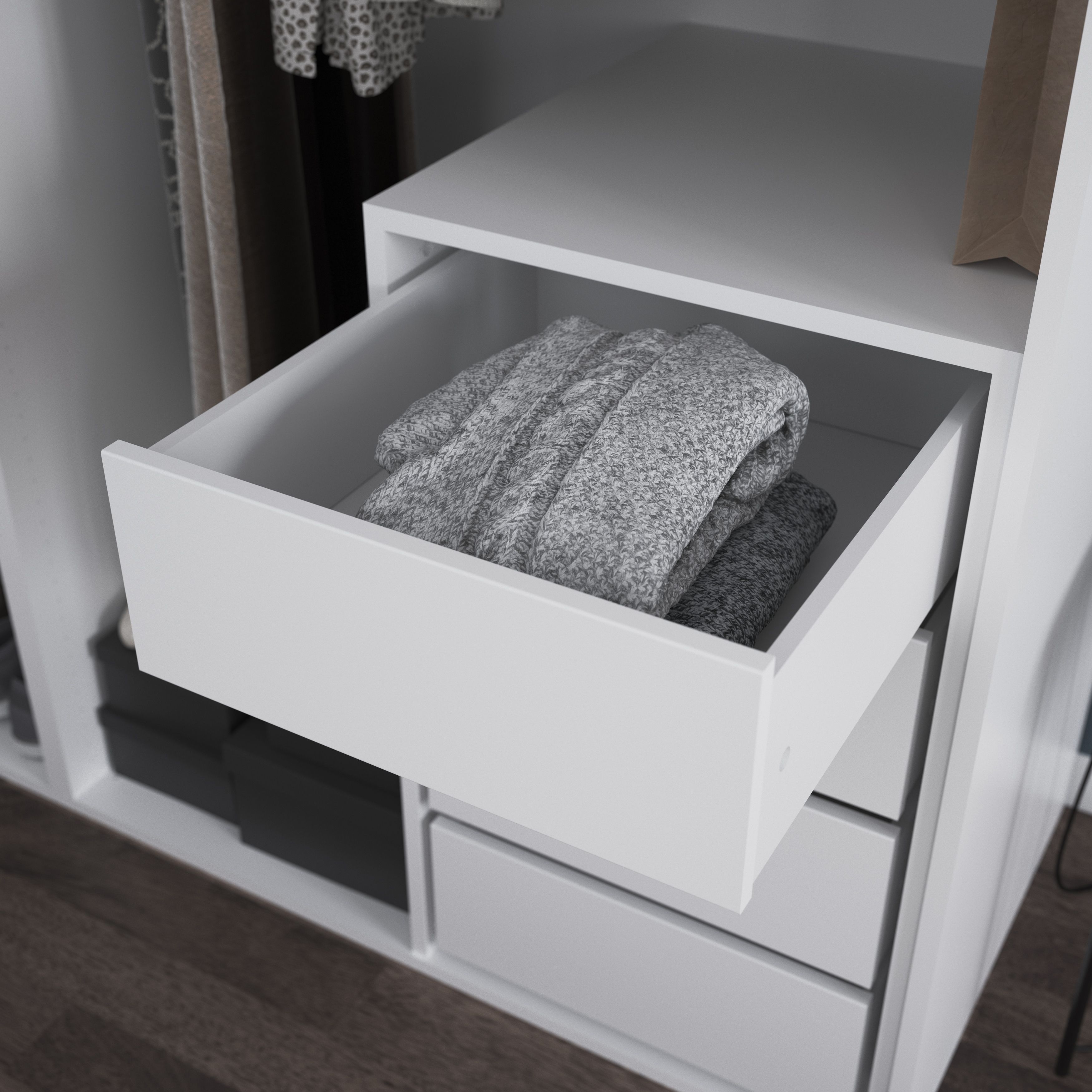GoodHome Atomia White Slab Internal Drawer (H)170mm (W)464mm (D)500mm