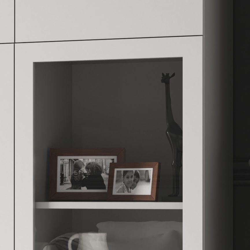GoodHome Atomia White Transparent Non-mirrored Modular furniture door, (H) 1872mm (W) 372mm