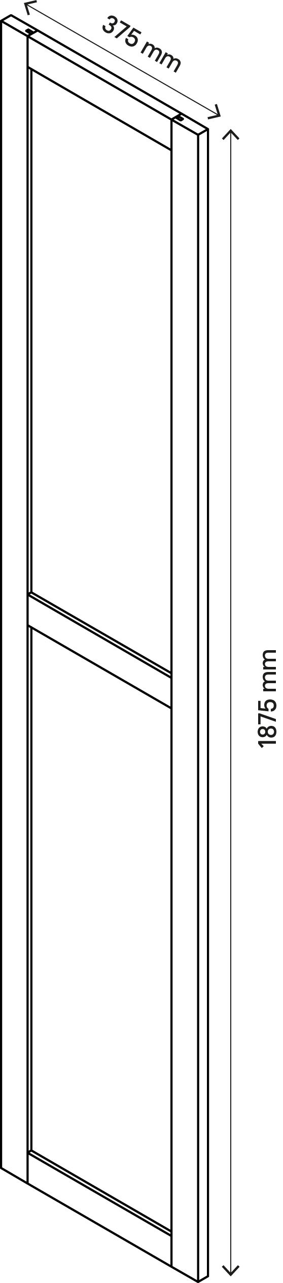 GoodHome Atomia White Transparent Non-mirrored Modular furniture door, (H) 1872mm (W) 372mm