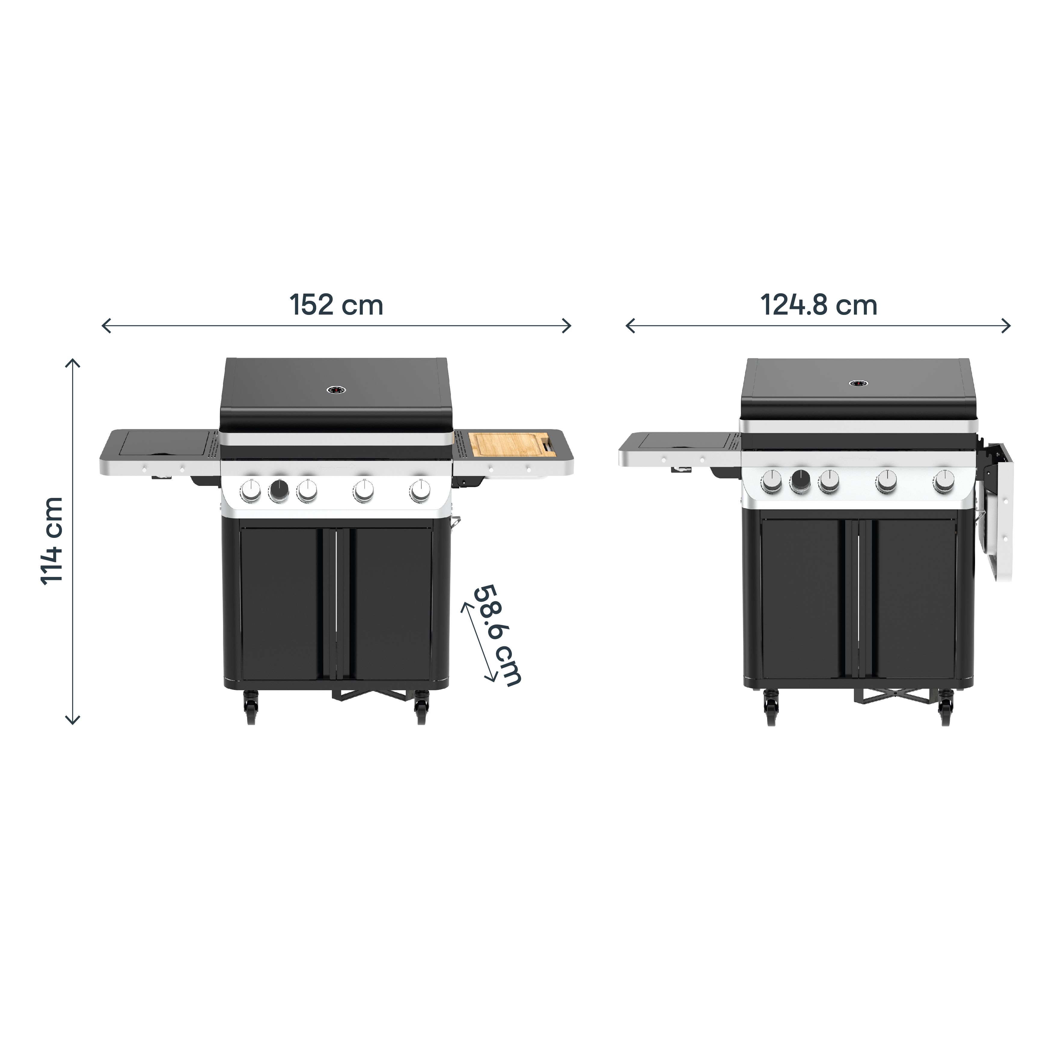 GoodHome Attaia Black 4 burner Gas BBQ