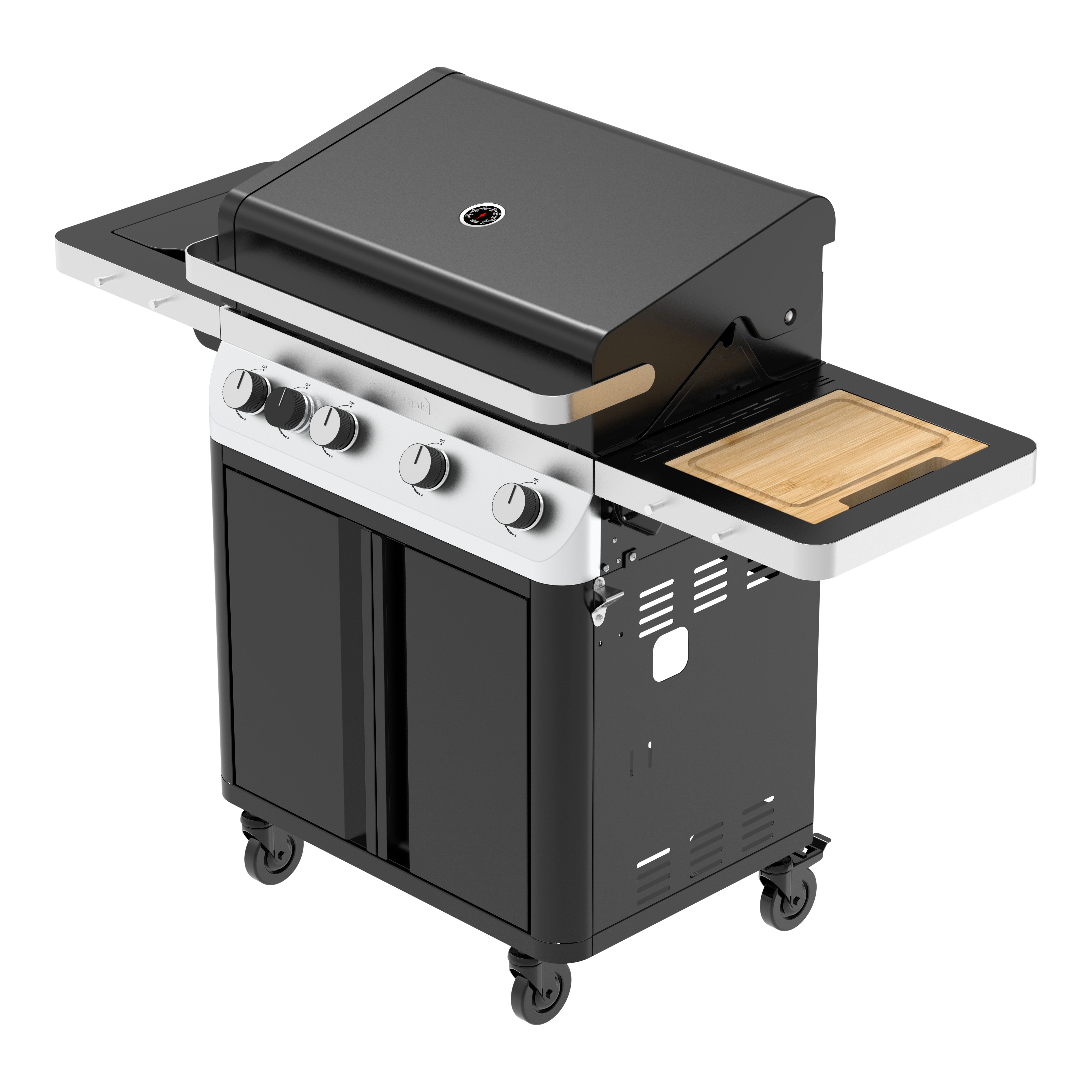 GoodHome Attaia Black 4 burner Gas BBQ