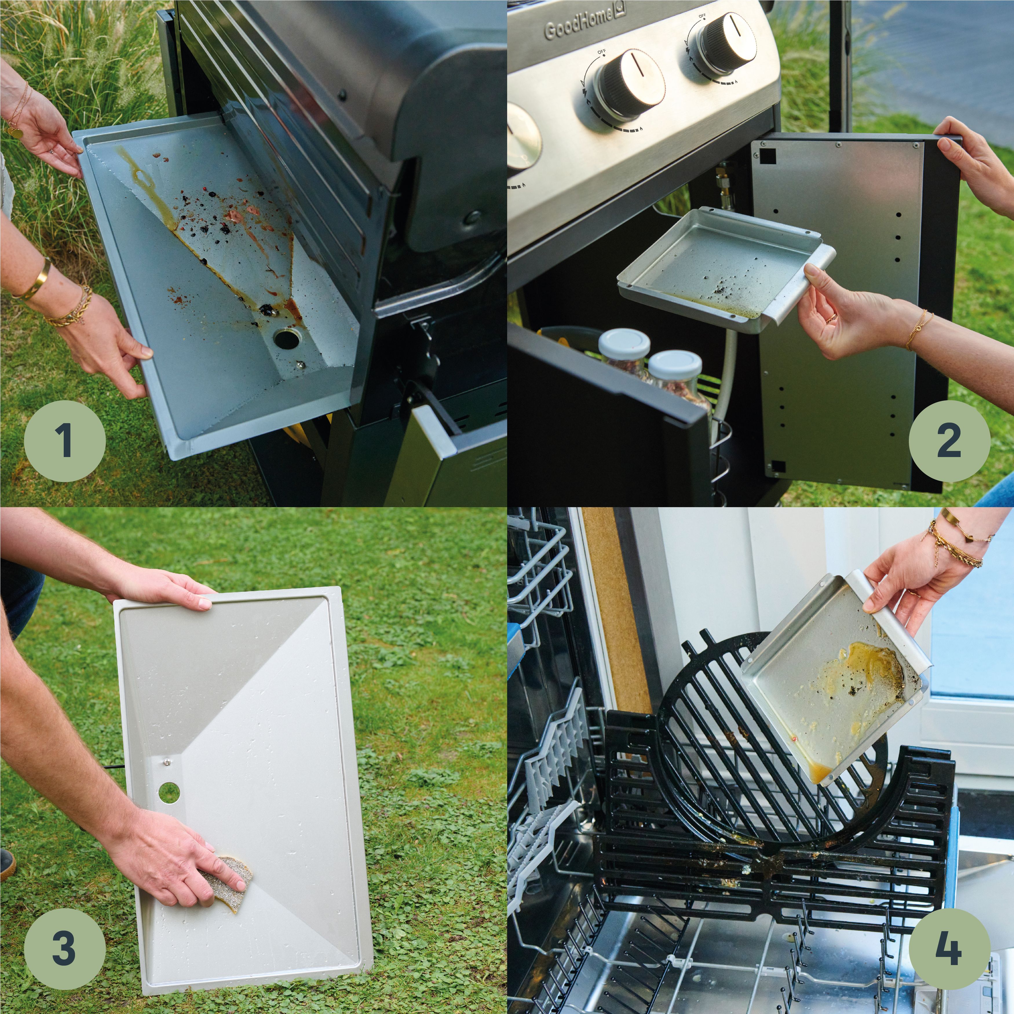 GoodHome Attaia Black 4 burner Gas BBQ