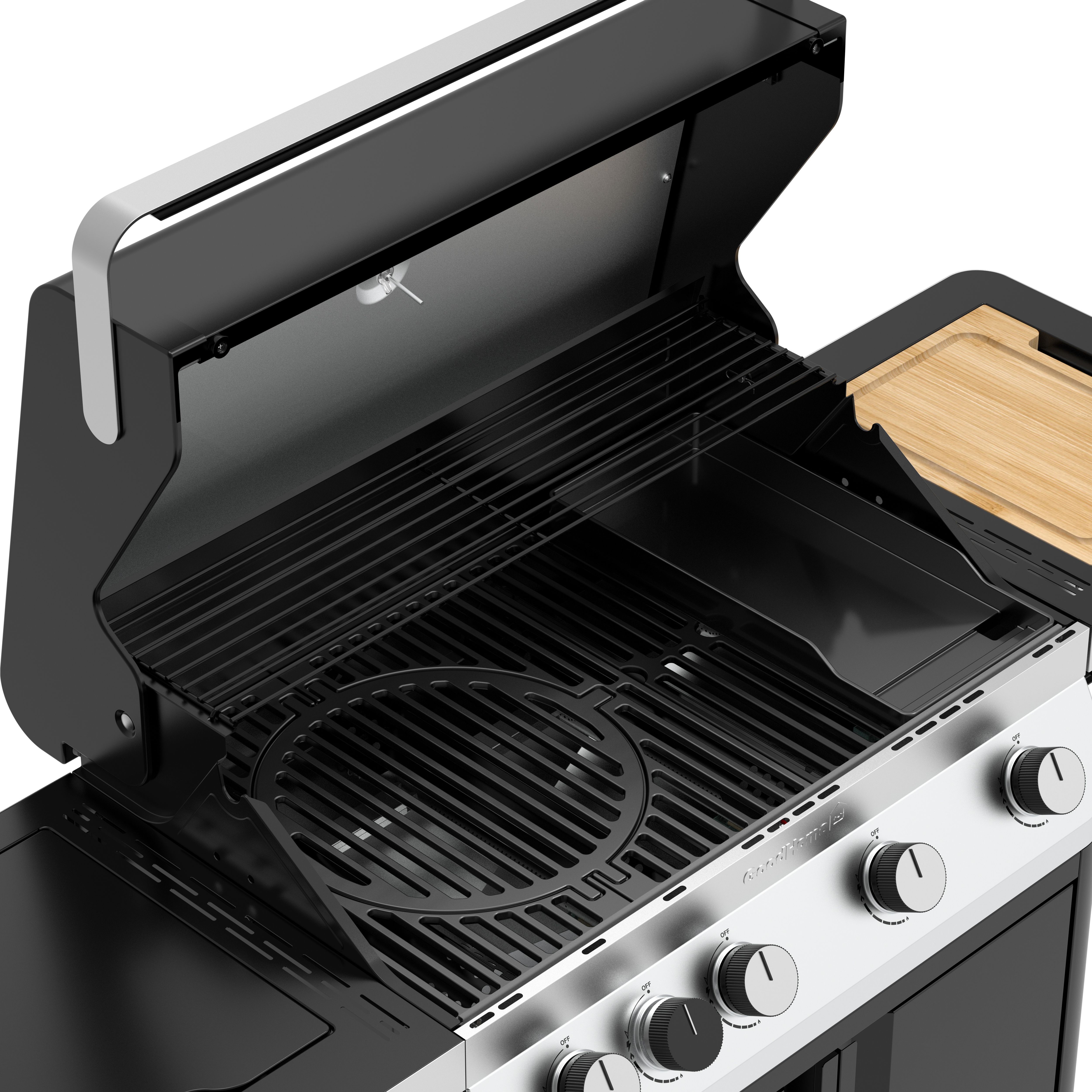 GoodHome Attaia Black 4 burner Gas BBQ