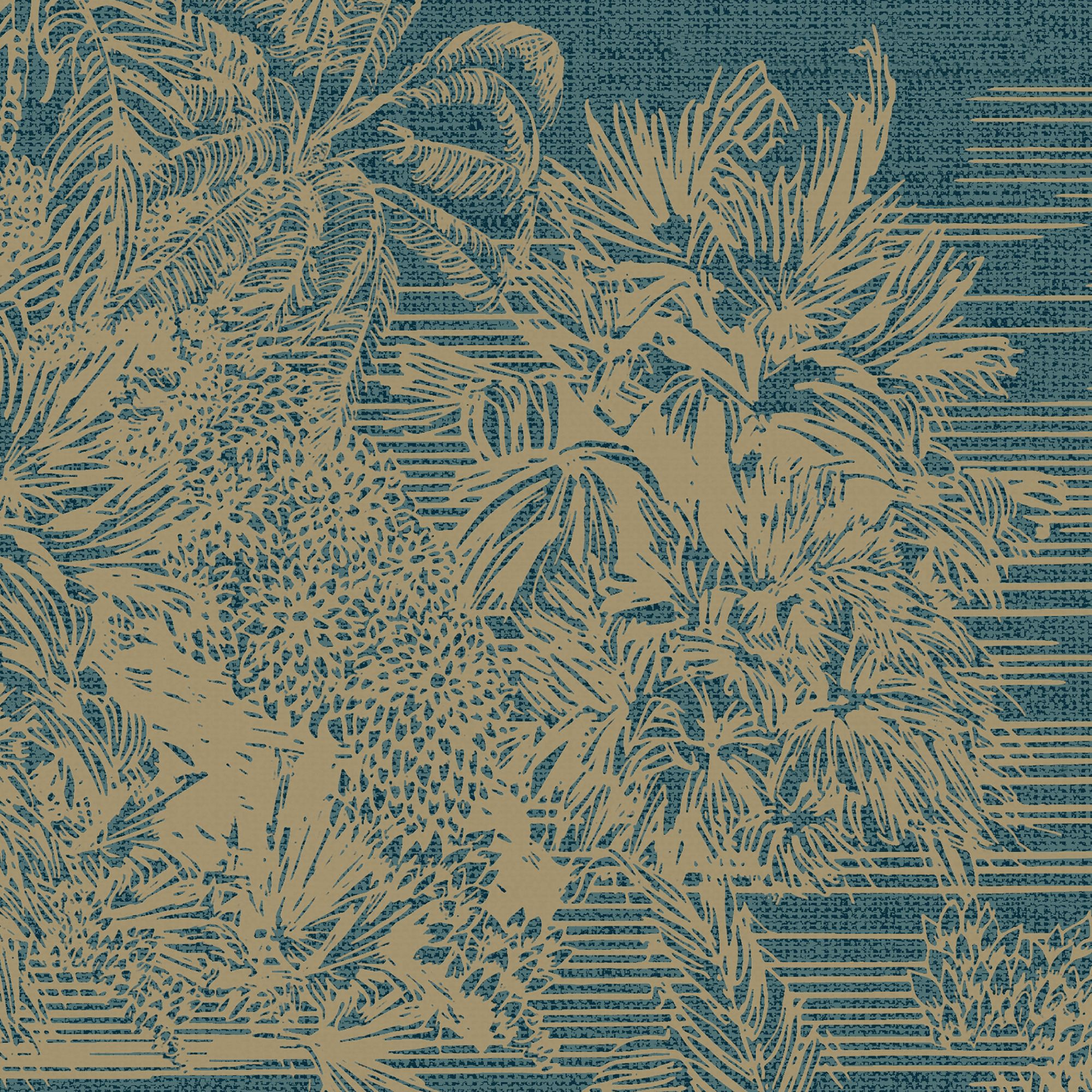 GoodHome Augie Blue Metallic effect Nature Textured Wallpaper