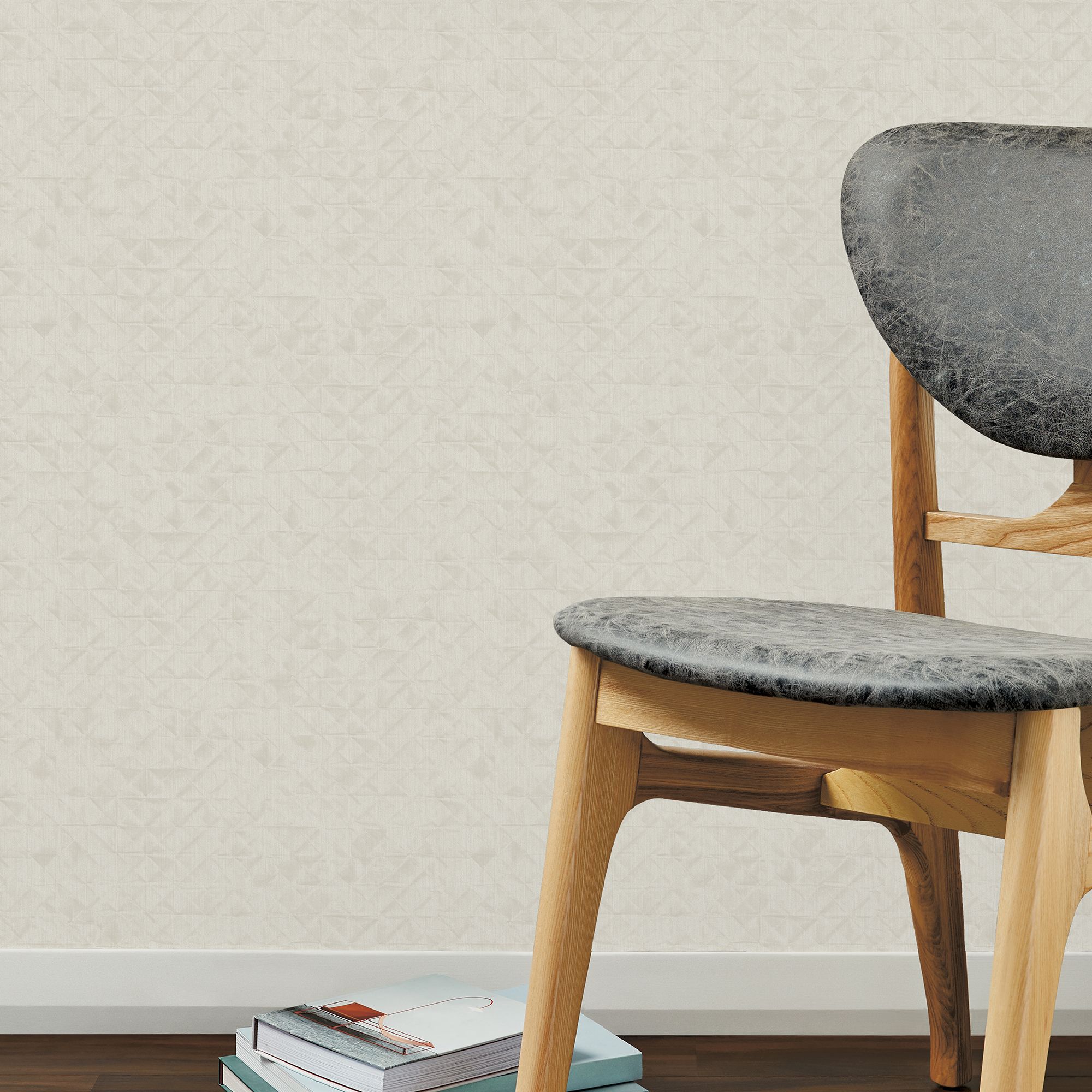 GoodHome Auve Light beige Origami art Textured Wallpaper Sample