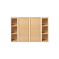 GoodHome Avela Matt Brown Oak effect Wall Cabinet (W)1200mm (H)900mm