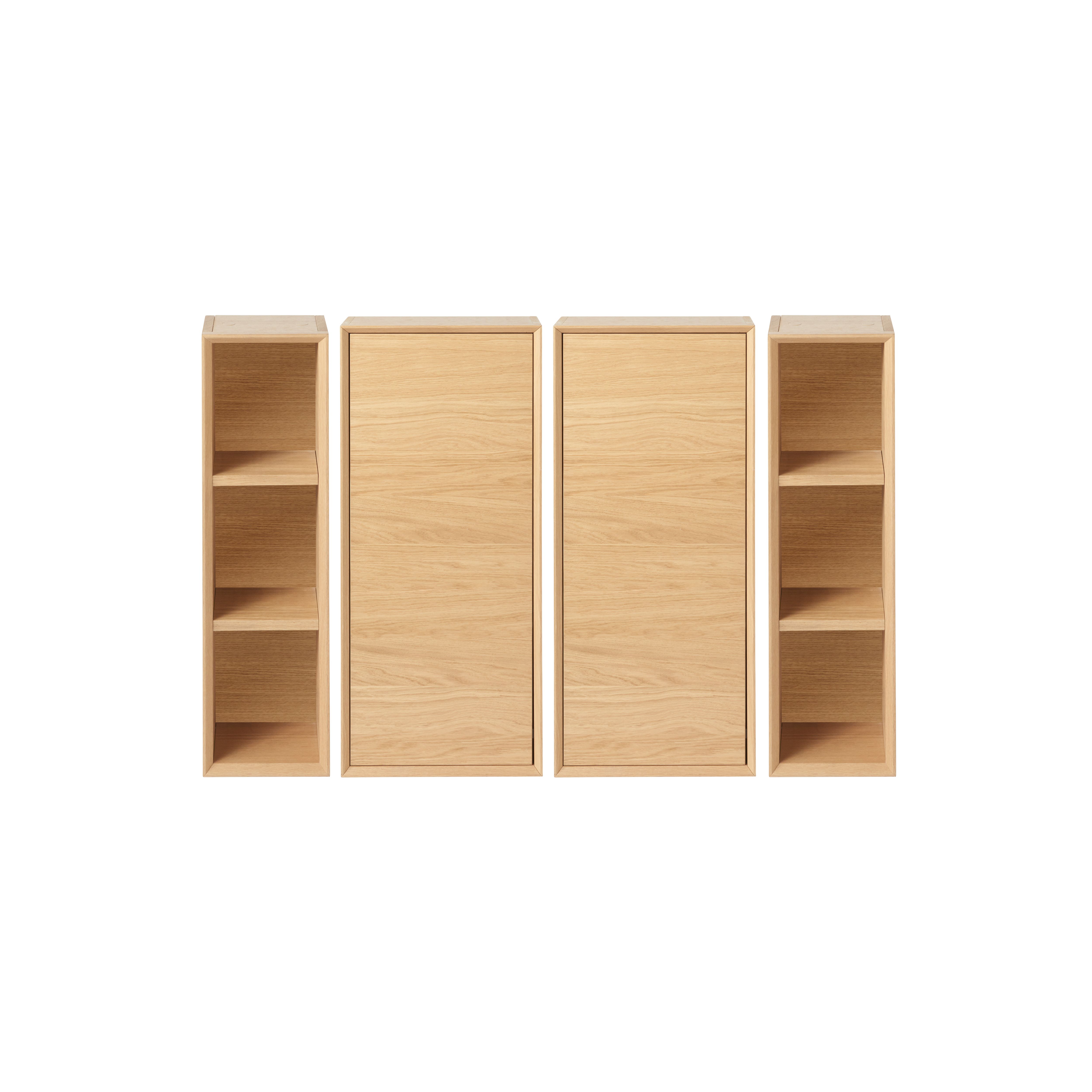 GoodHome Avela Matt Brown Oak effect Wall cabinet (W)1200mm (H)900mm