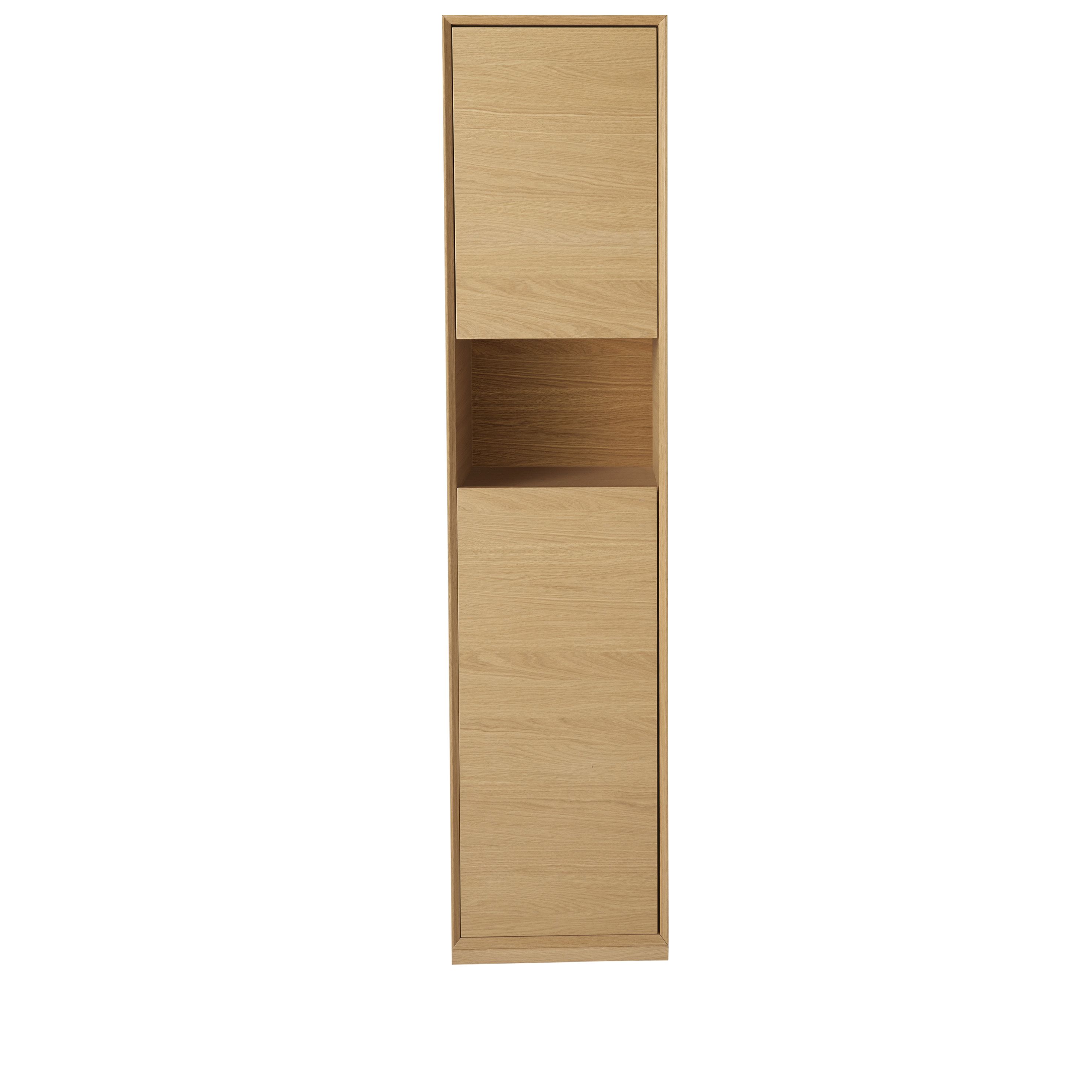GoodHome Avela Matt Oak effect Freestanding Bathroom Cabinet (H)191cm (W)40cm