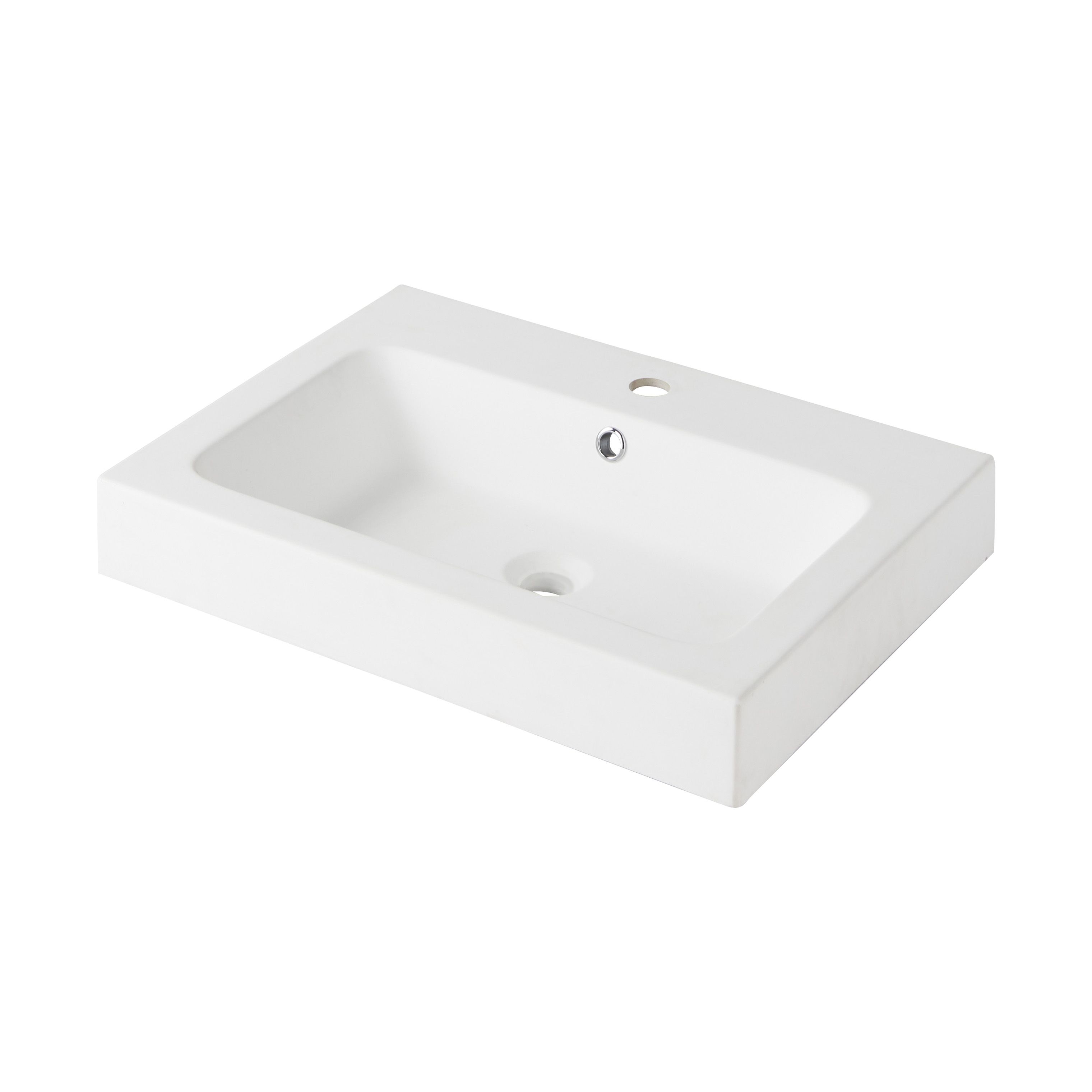 GoodHome Avela Matt Oak effect Freestanding Vanity unit & basin set (W)600mm (H)952mm