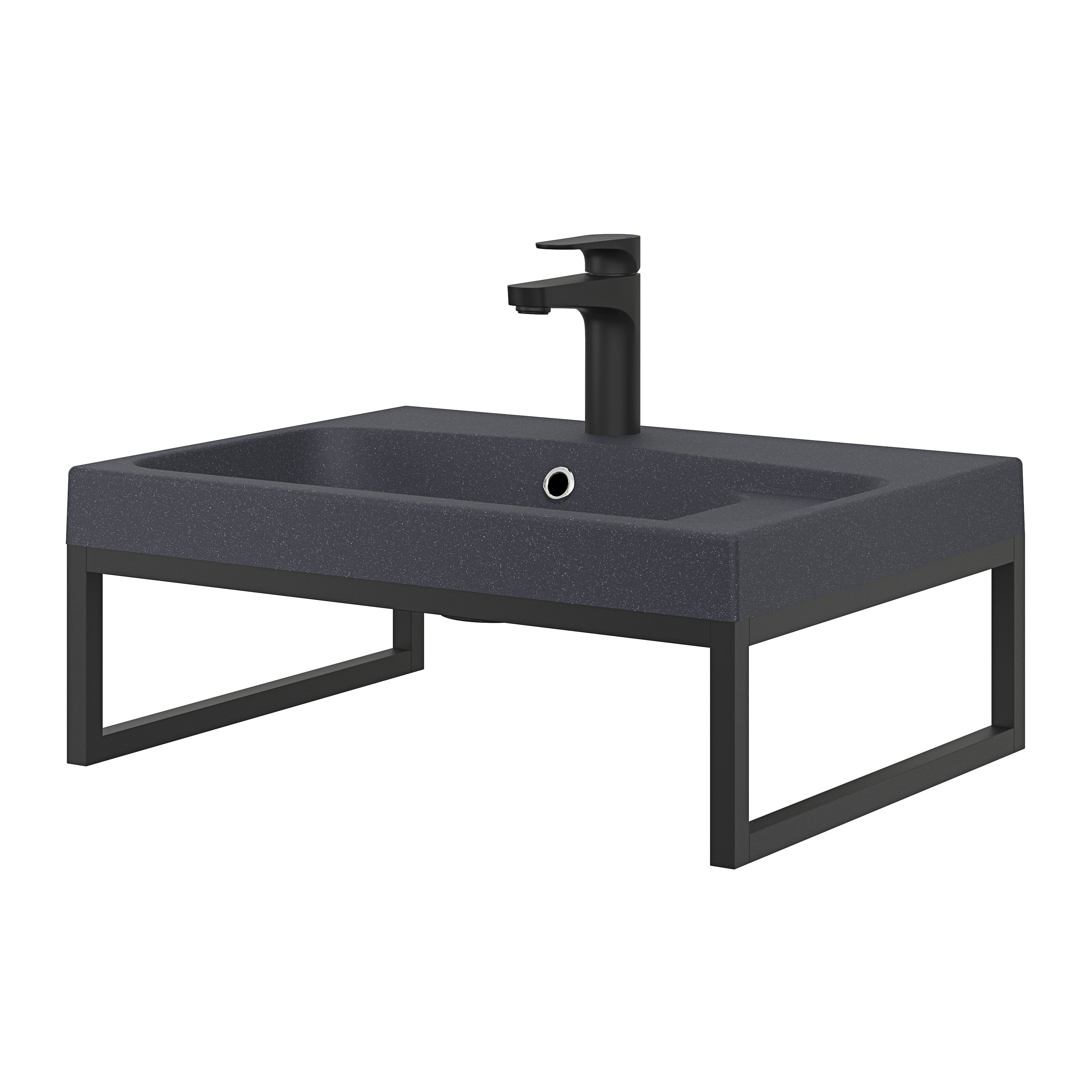 GoodHome Avela Matt Oak effect Freestanding Vanity unit & basin set (W)604mm (H)934mm