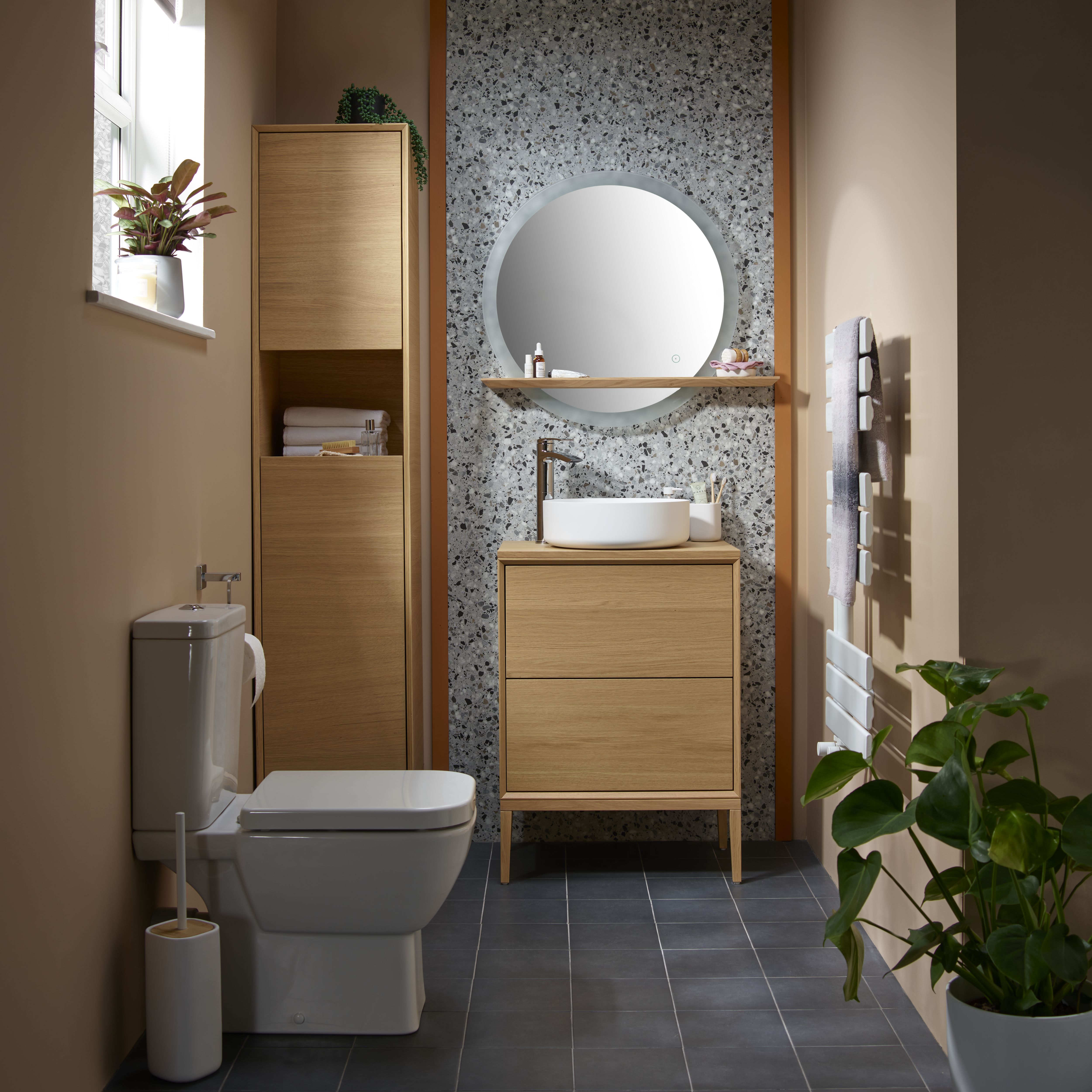 GoodHome Avela Matt Oak Vanity unit feet (H)210mm (W)600mm