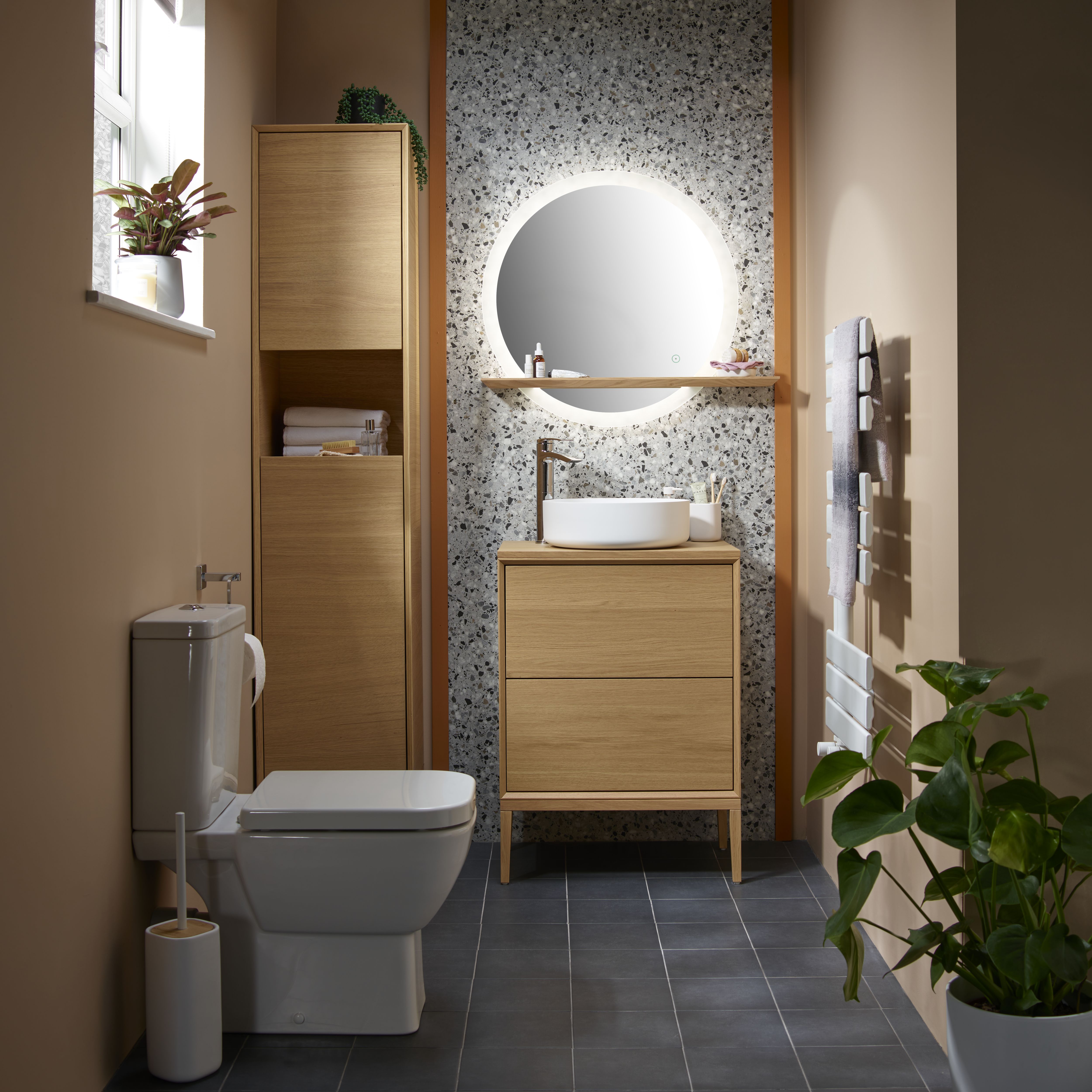 GoodHome Avela Matt Oak Vanity unit feet (H)210mm (W)600mm