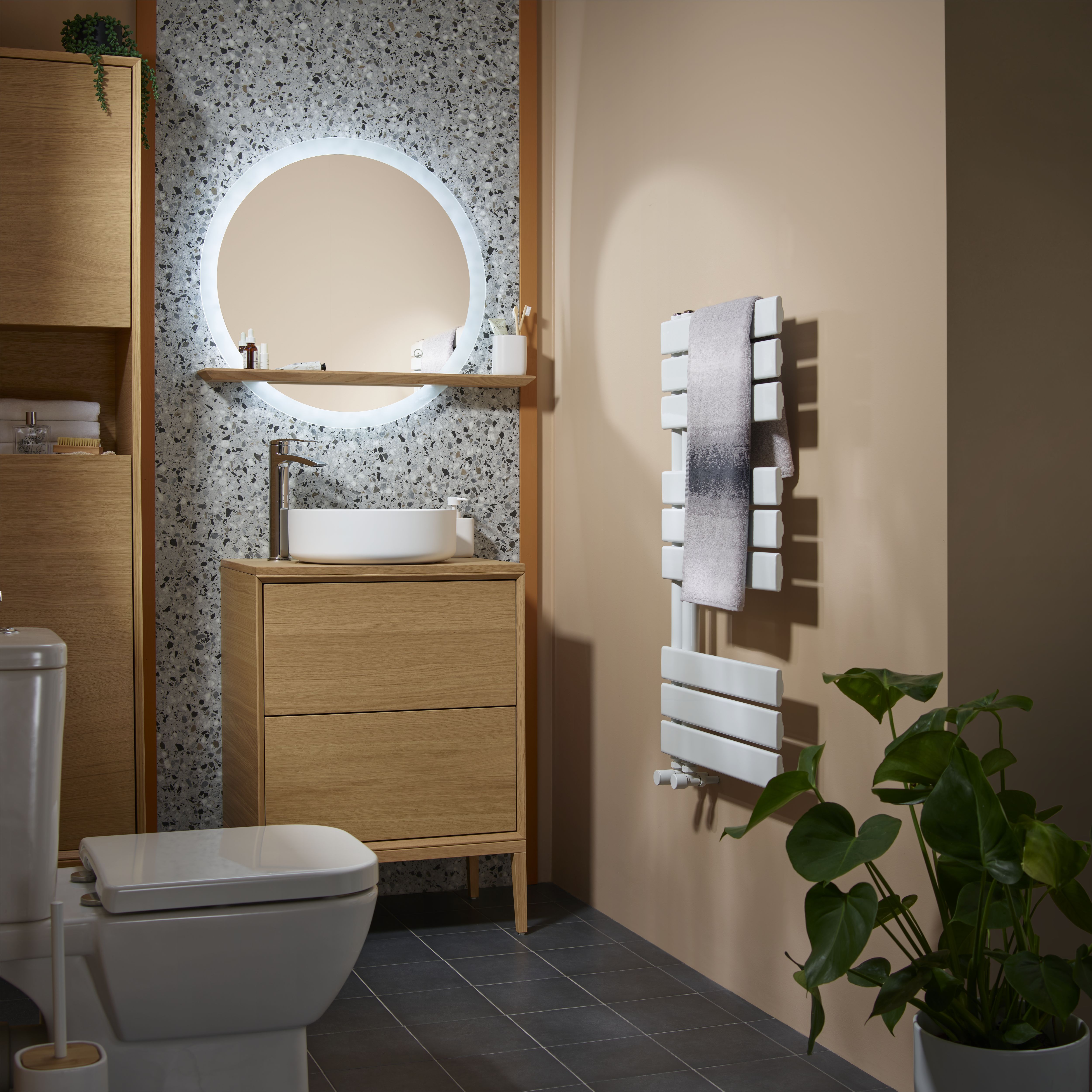 GoodHome Avela Matt Oak Vanity unit feet (H)210mm (W)600mm