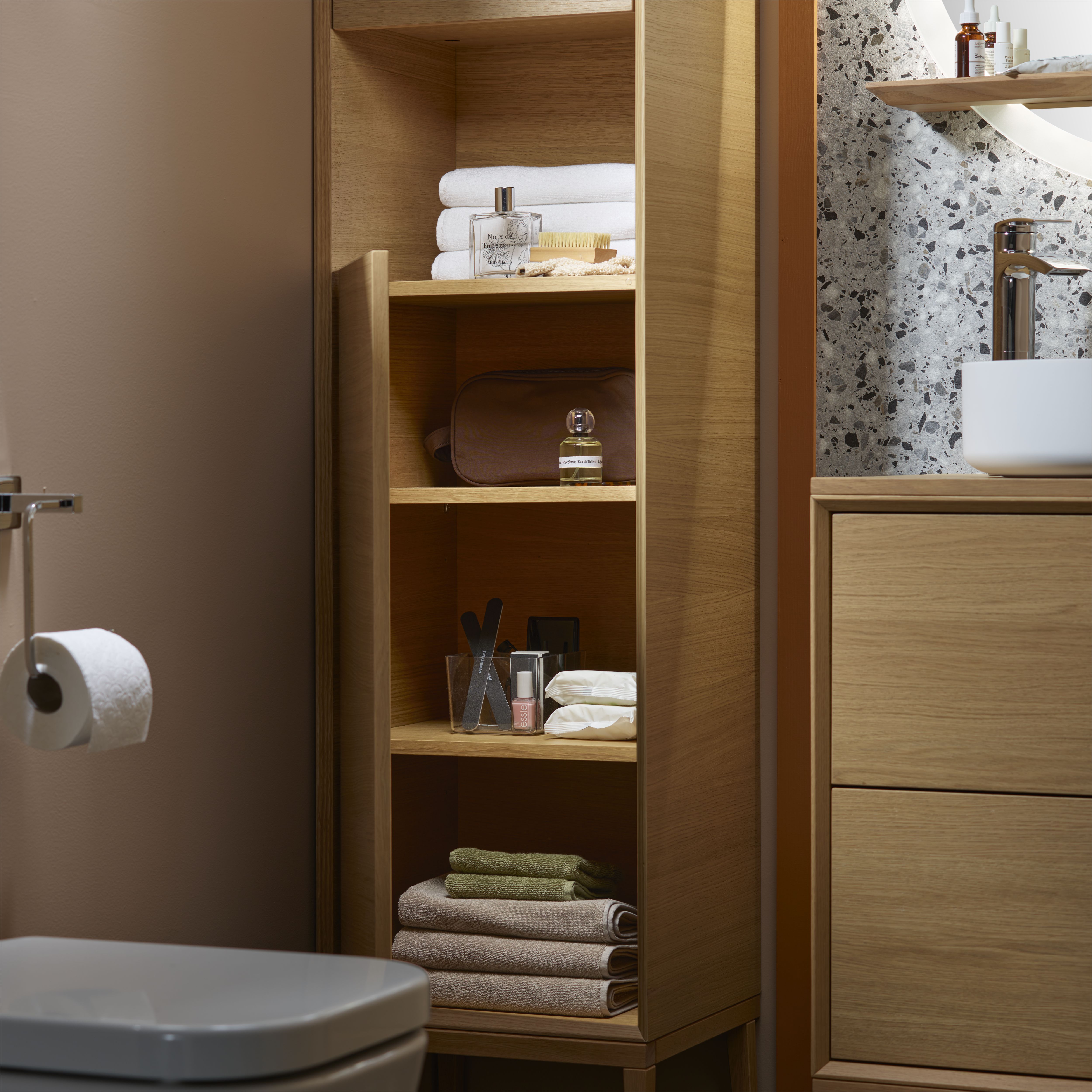 GoodHome Avela Matt Oak Vanity unit feet (H)210mm (W)600mm