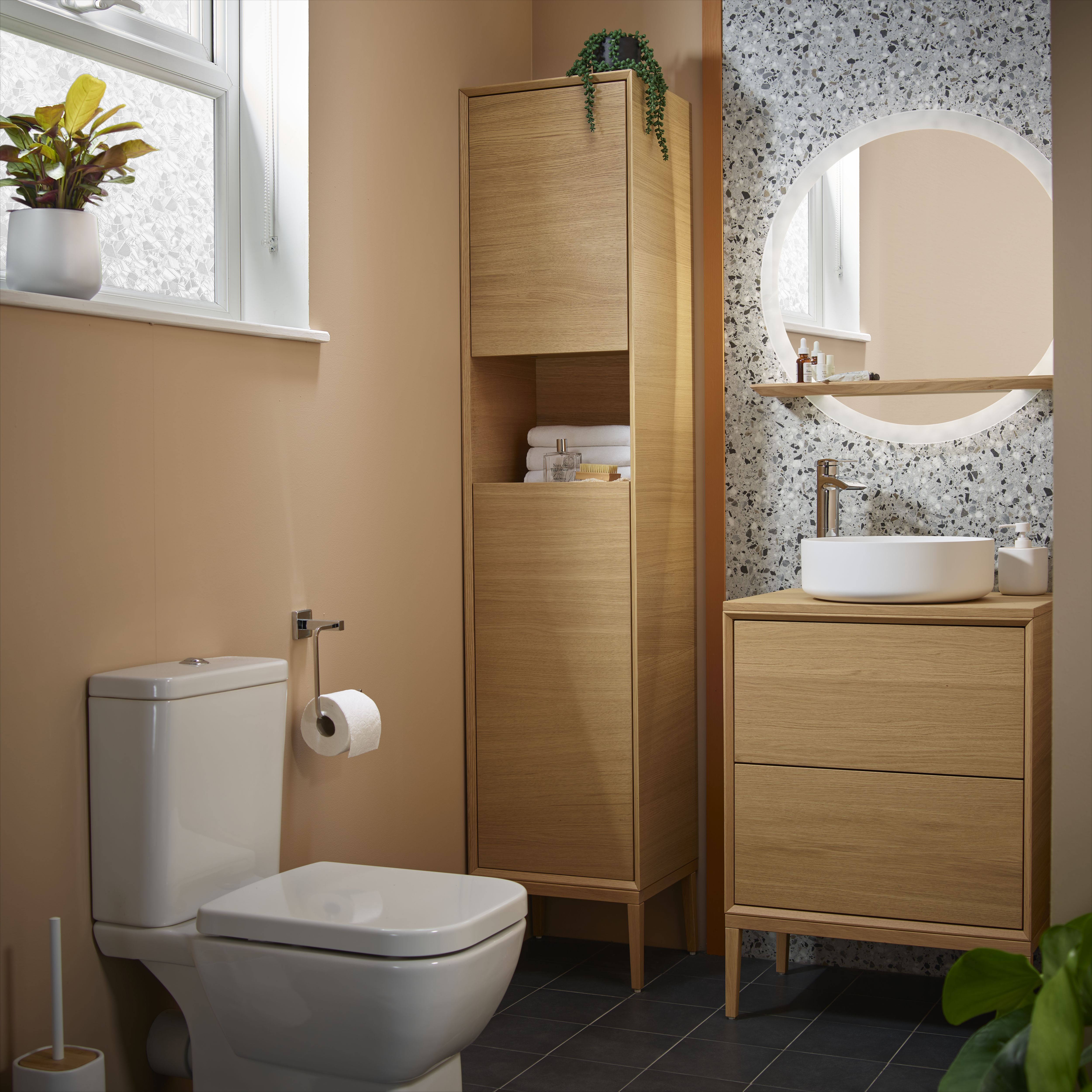 GoodHome Avela Matt Oak Vanity unit feet (H)210mm (W)600mm