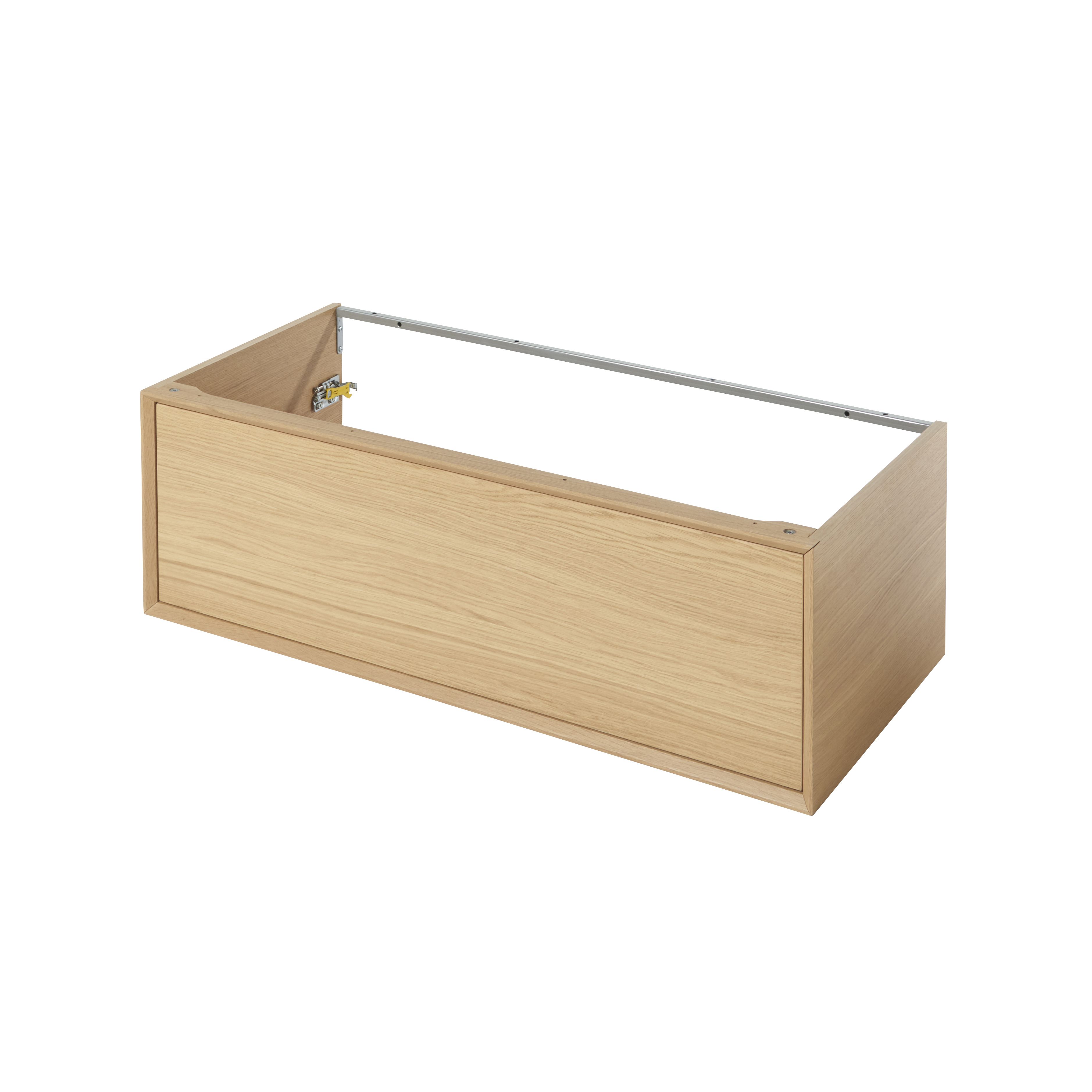 GoodHome Avela Matt Oak Veneer Wall-mounted Bathroom Vanity unit (H)31.7cm (W)100cm