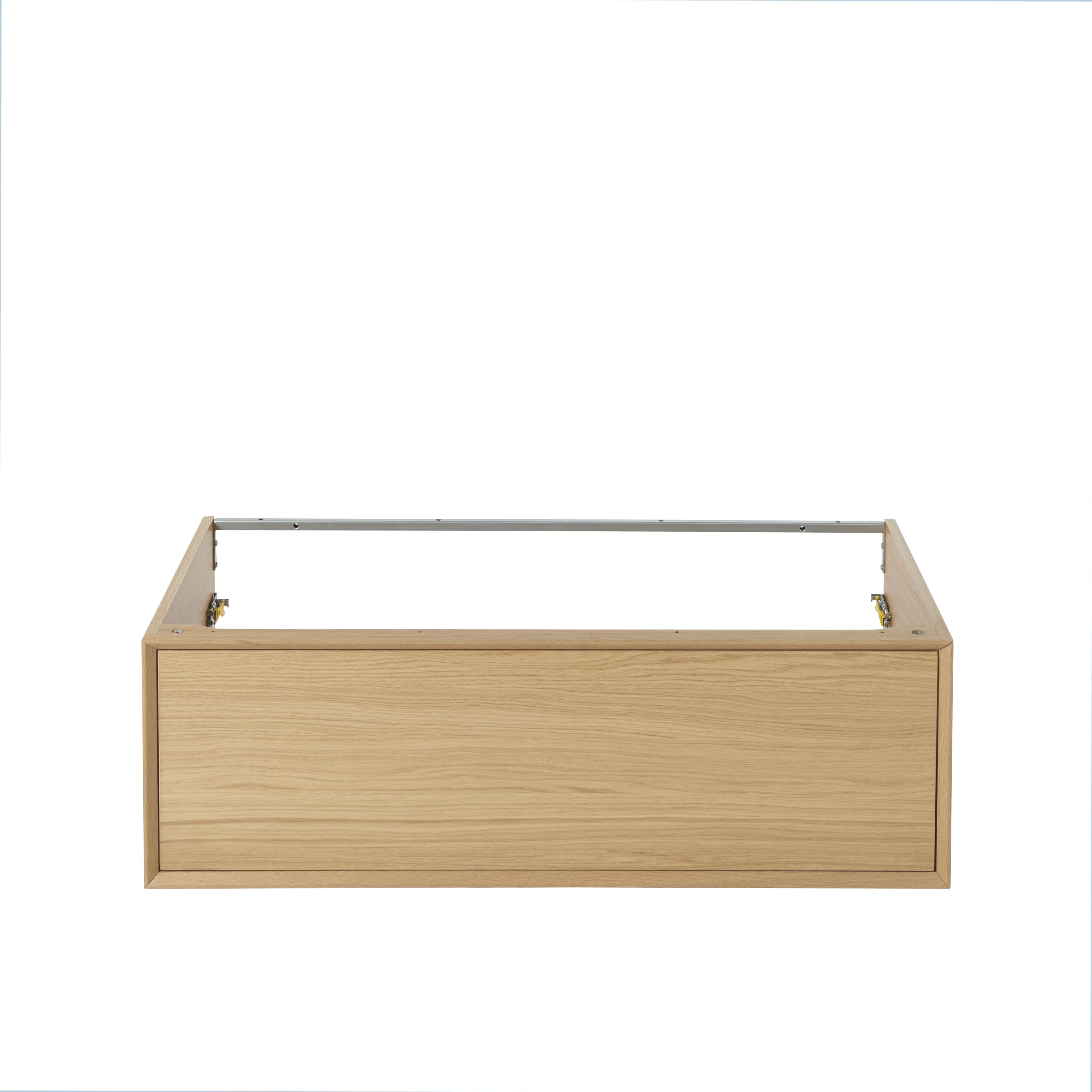 GoodHome Avela Matt Oak Veneer Wall-mounted Bathroom Vanity unit (H)31.7cm (W)100cm