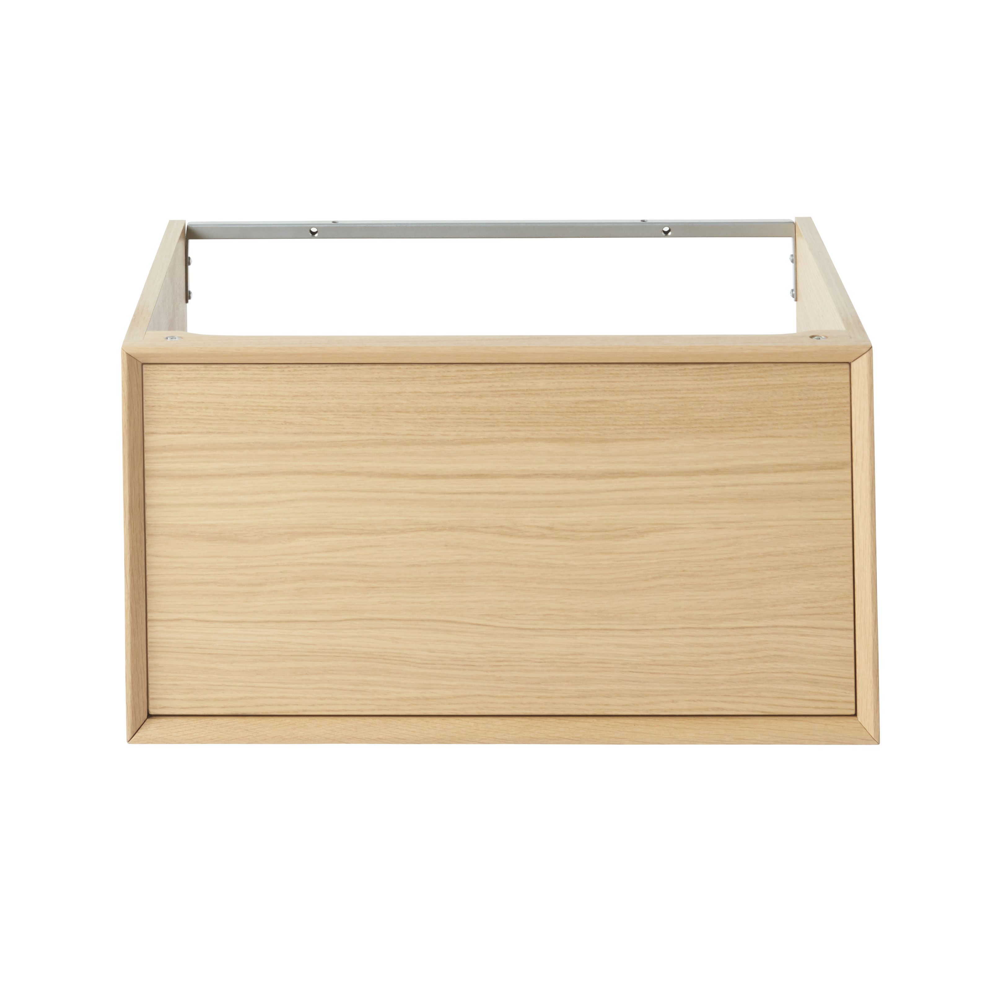 GoodHome Avela Matt Oak Veneer Wall-mounted Bathroom Vanity unit (H)31.7cm (W)60cm