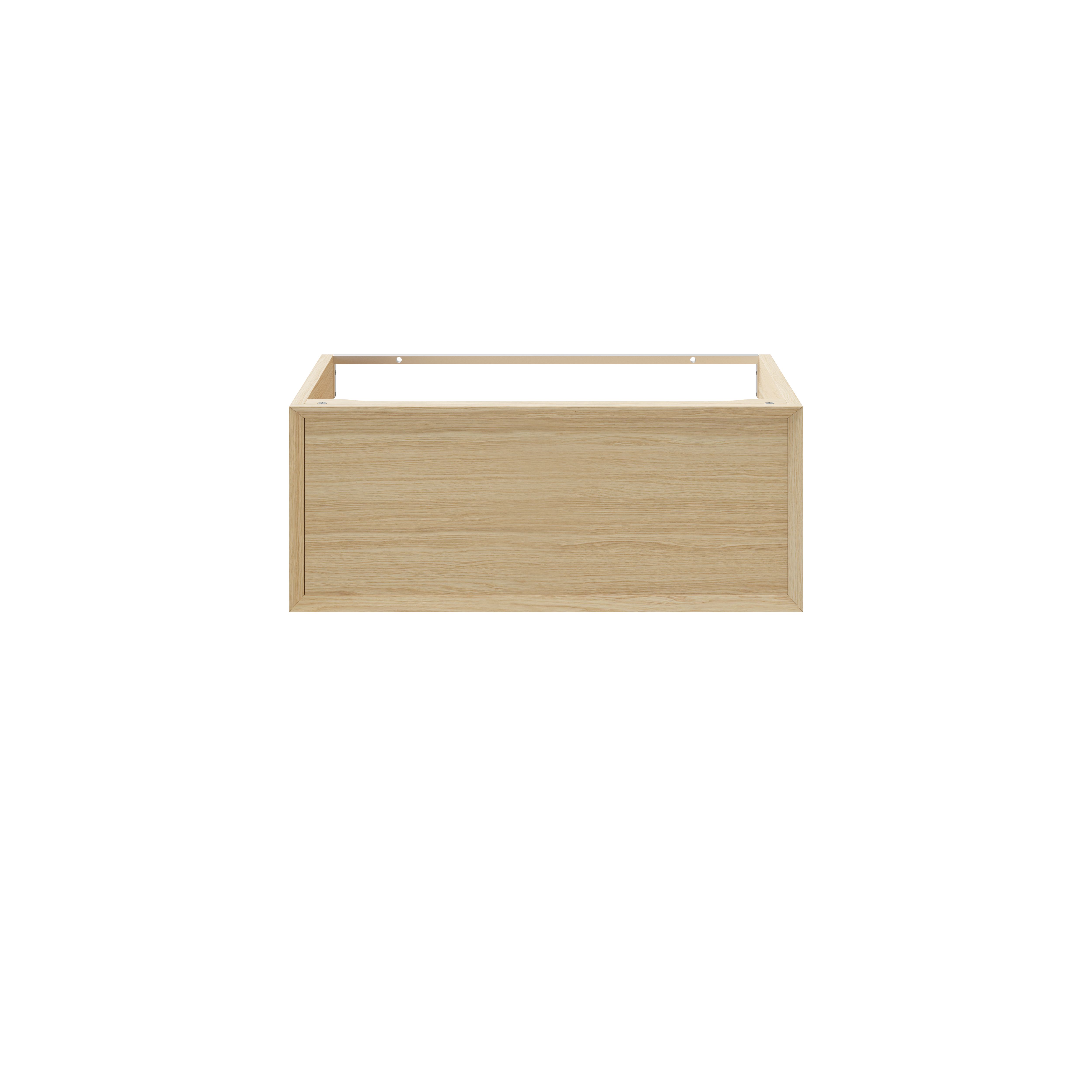 GoodHome Avela Matt Oak Veneer Wall-mounted Bathroom Vanity unit (H)31.7cm (W)80cm