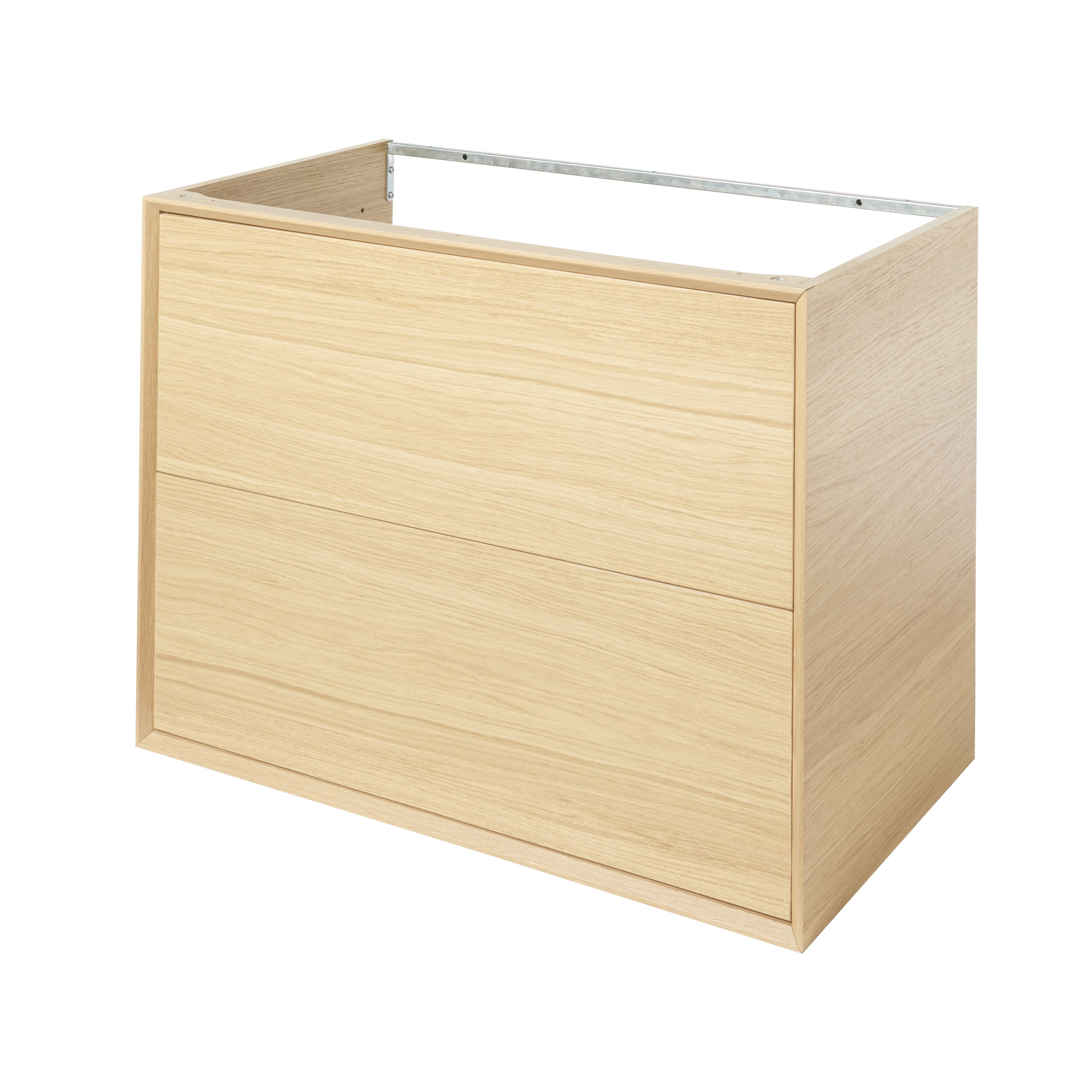 GoodHome Avela Oak effect Freestanding Vanity unit & basin set (W)804mm (H)934mm