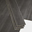 GoodHome Bachata Dark grey Wood effect Vinyl tile Pack of 14
