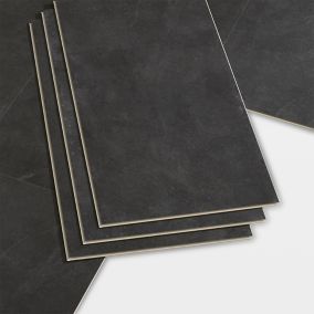 GoodHome Baila Black Stone effect Click flooring Pack of 12
