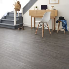 GoodHome Baila Dark grey Wood effect Click flooring Pack of 12