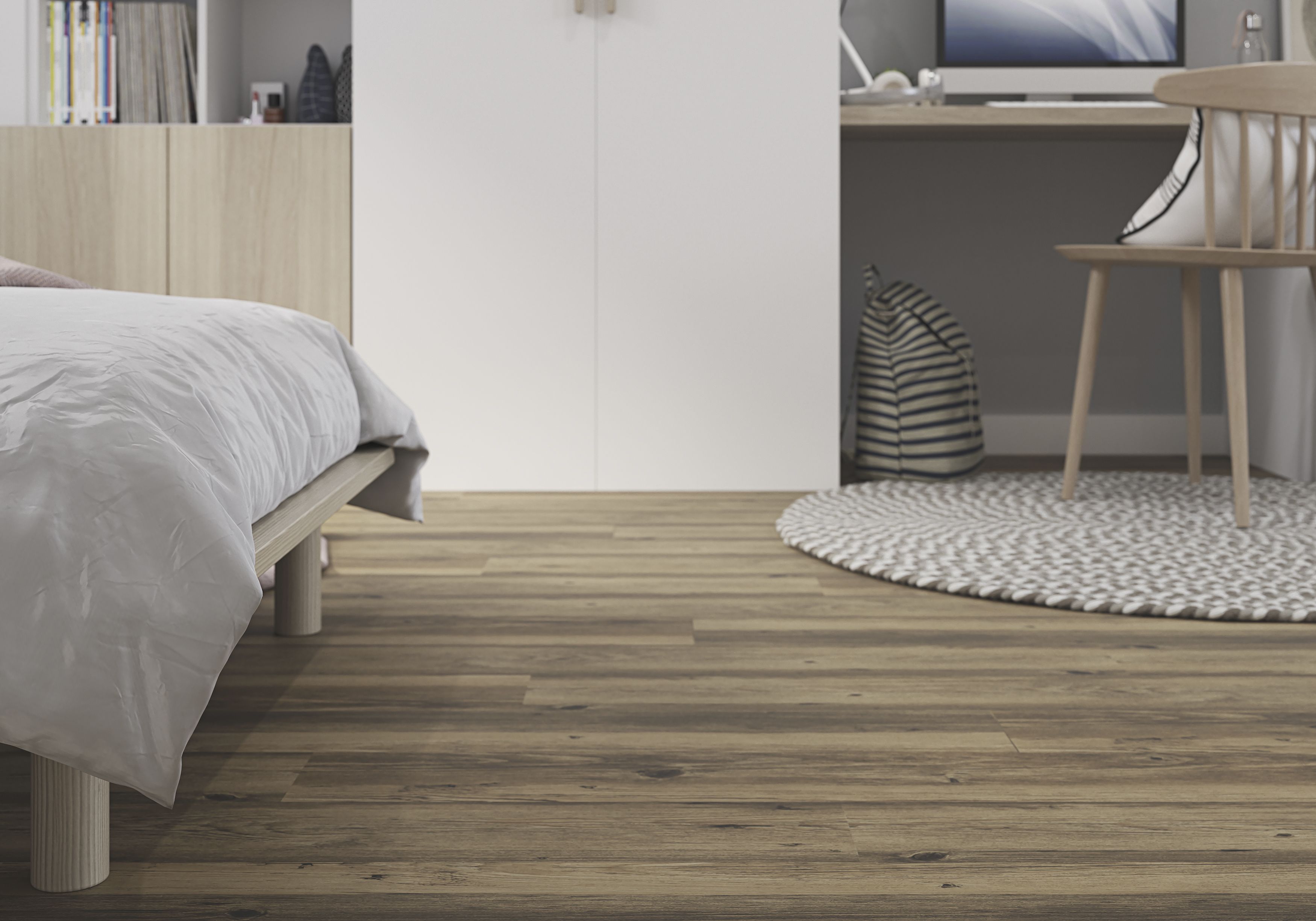 GoodHome Baila Distressed natural oak Wood effect Click flooring Pack of 12
