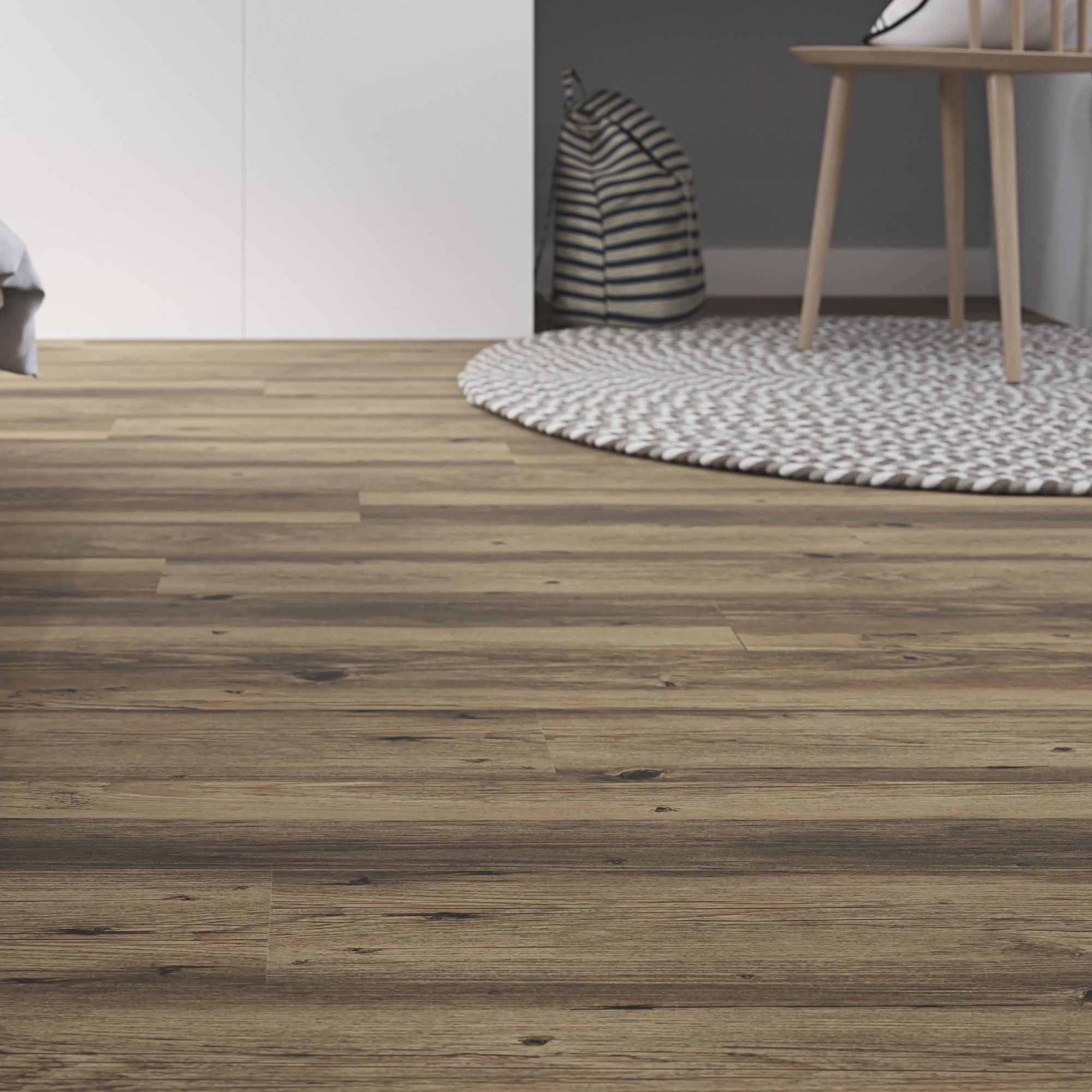 GoodHome Baila Distressed natural oak Wood effect Click flooring Pack of 12