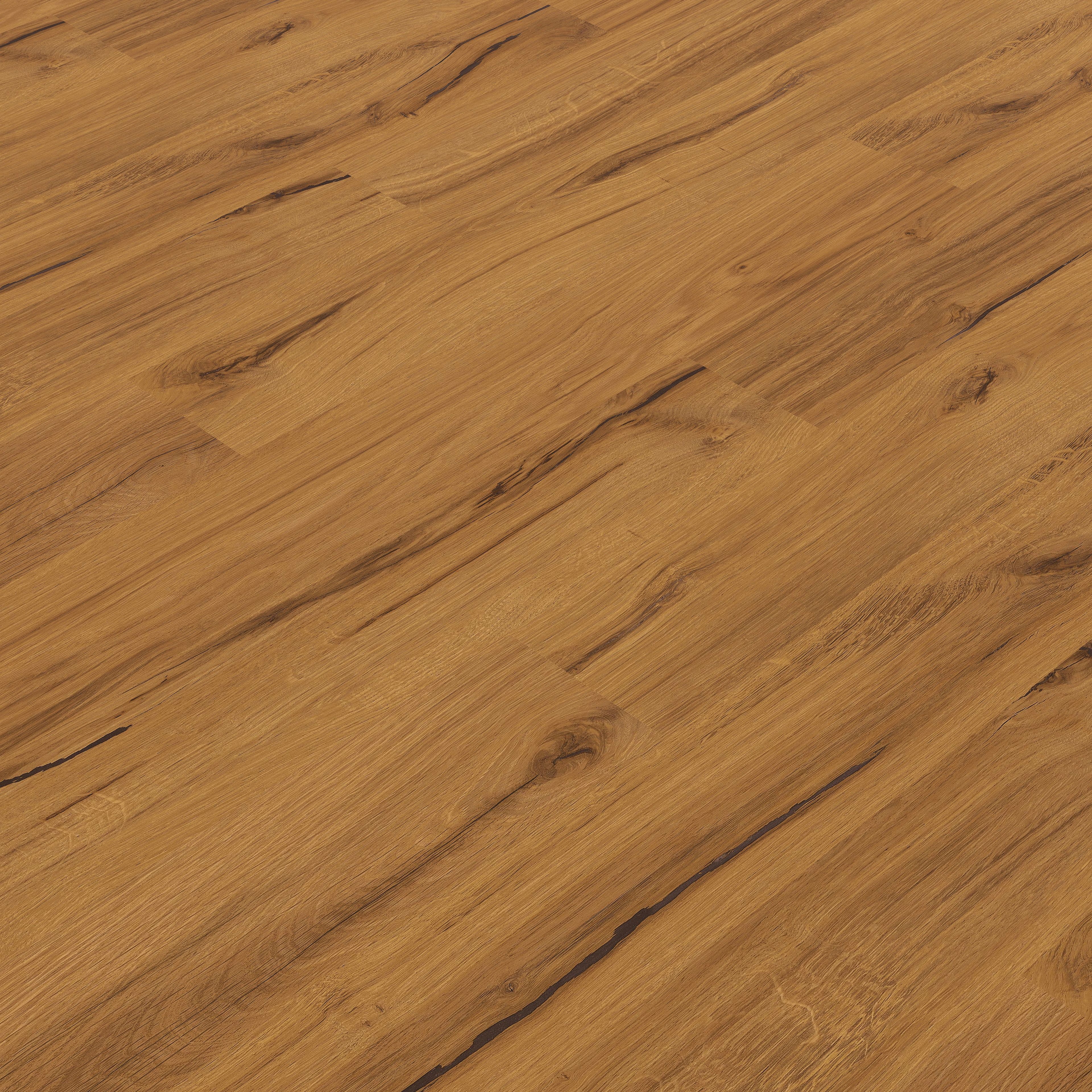 GoodHome Baila Natural Oak Wood effect Textured Click vinyl Planks, 2.2m²
