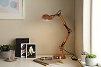 GoodHome Bakossi Copper effect Table light