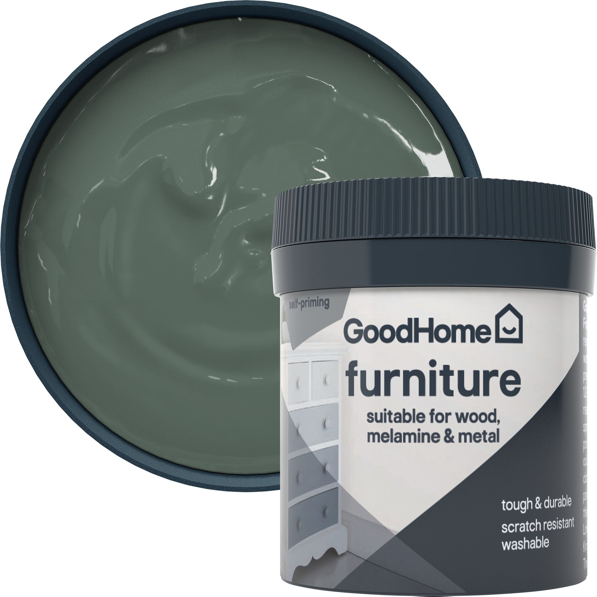 GoodHome Ballina Flat matt Furniture paint, 80ml Tester pot