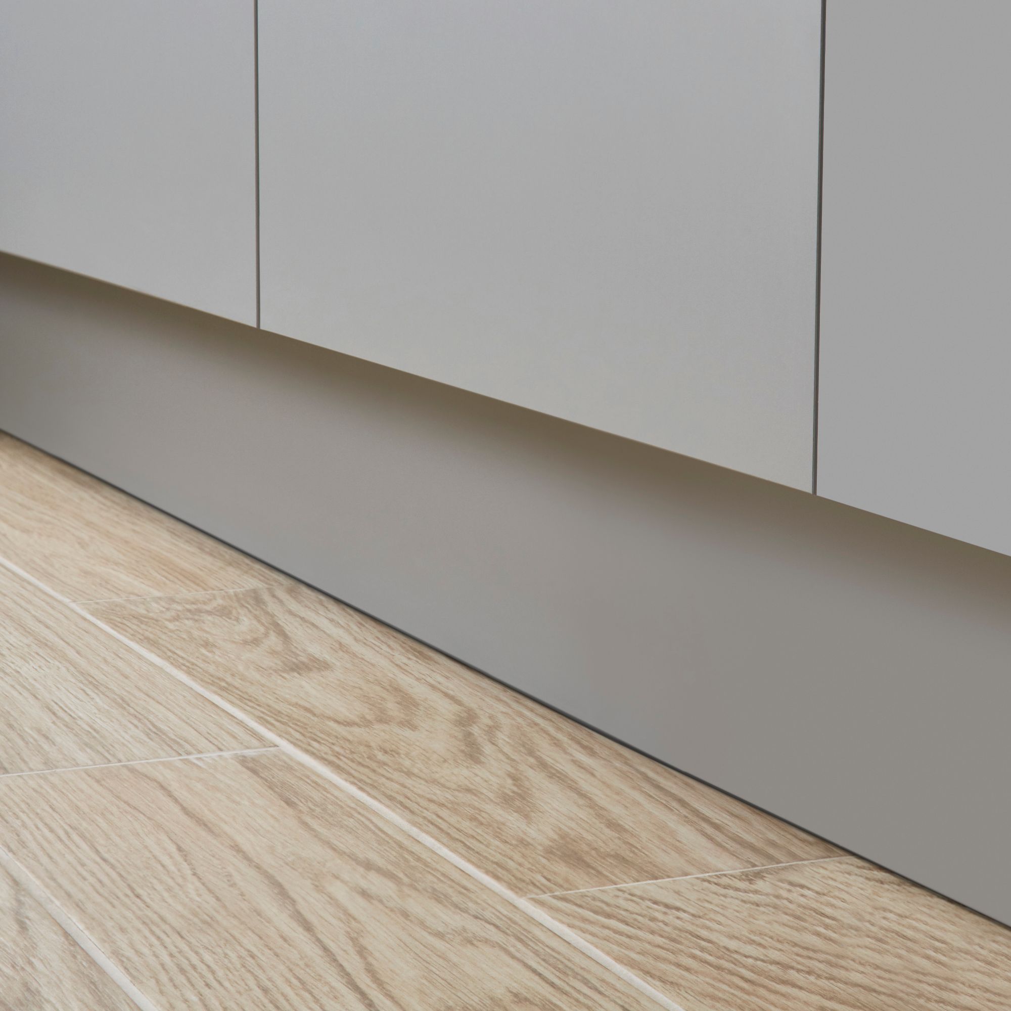 GoodHome Balsamita Grey Square edge Plinth, (L)2400mm