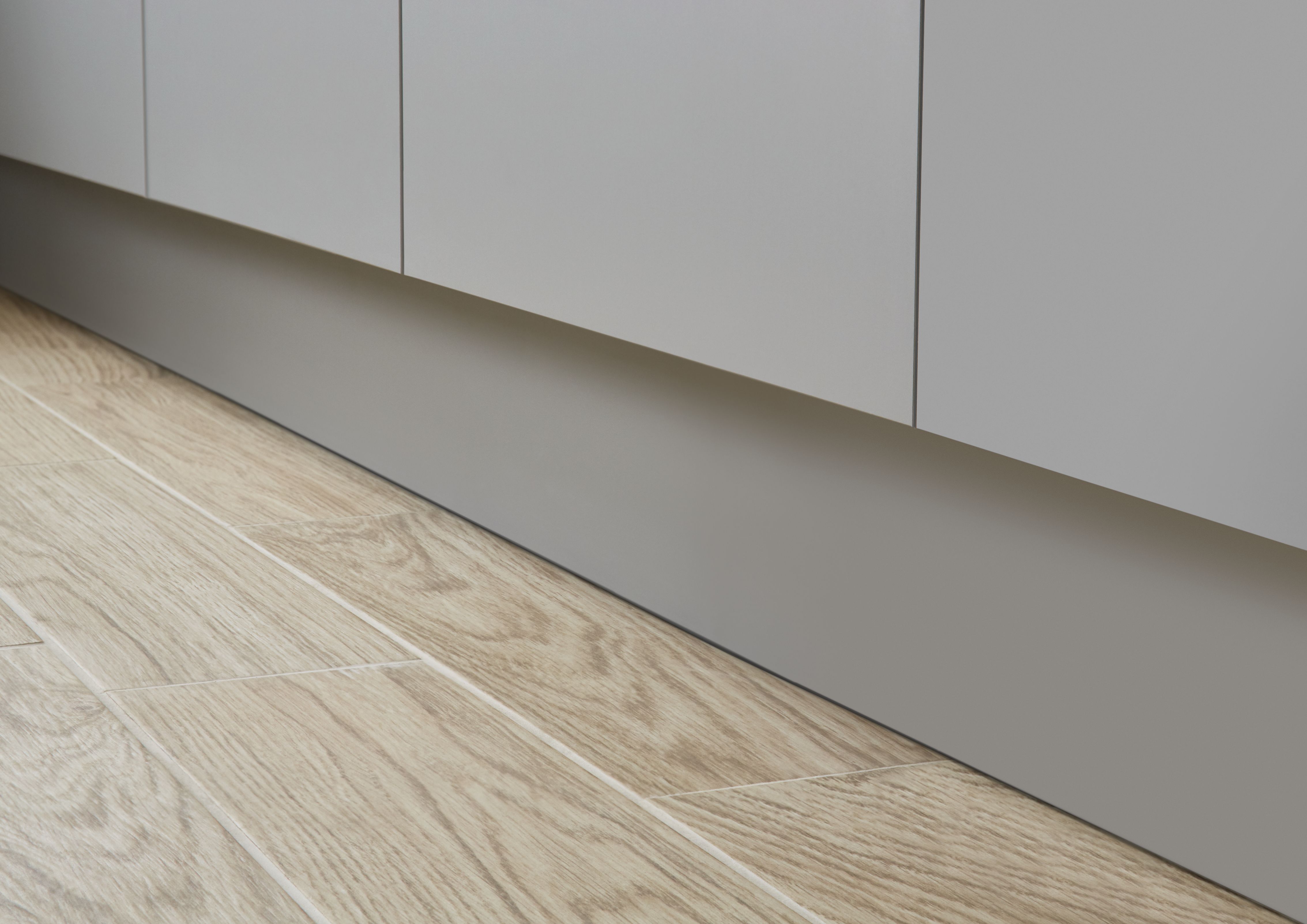 GoodHome Balsamita Grey Square edge Plinth, (L)2400mm
