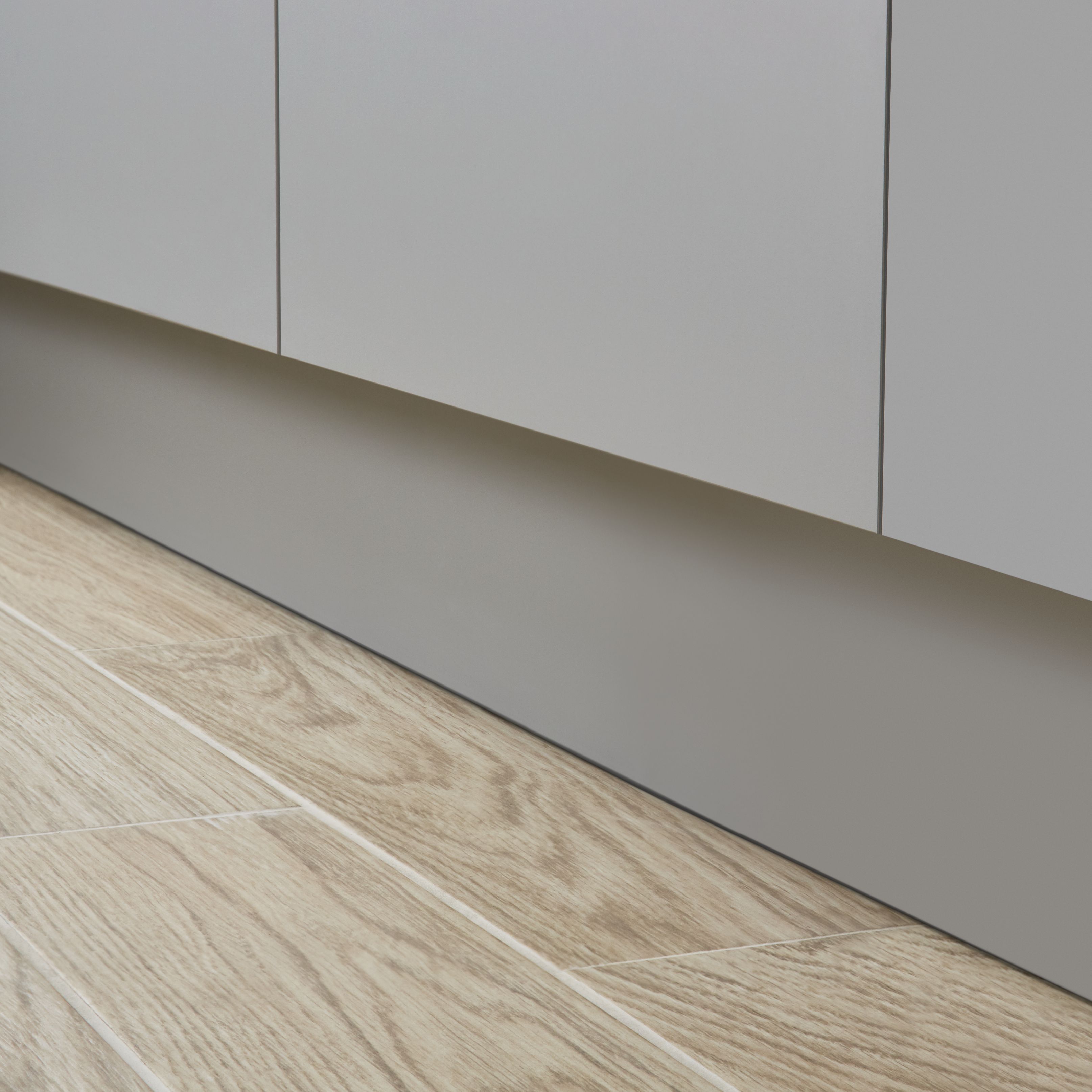 GoodHome Balsamita Grey Square edge Plinth, (L)2400mm