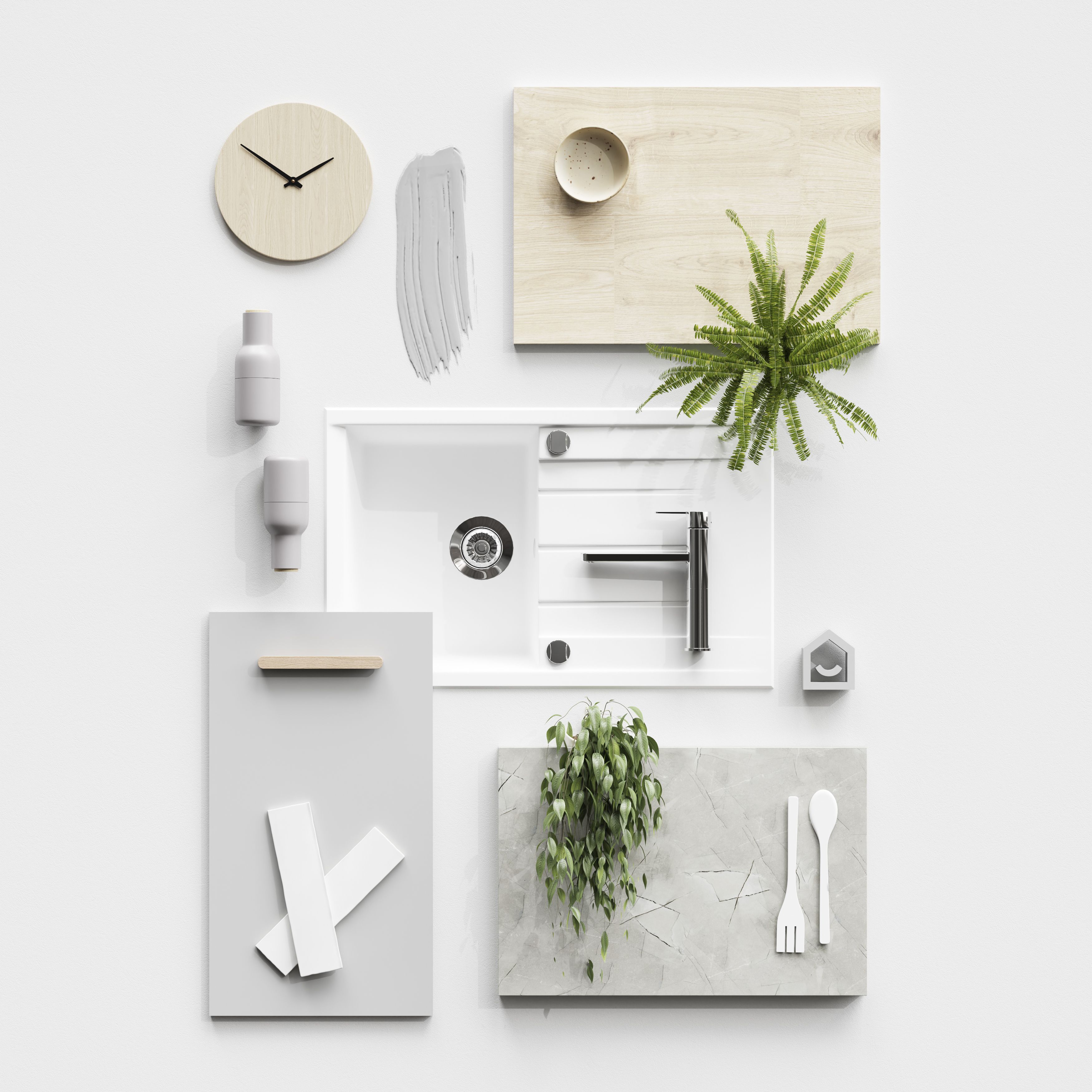 GoodHome Balsamita Grey Square edge Plinth, (L)2400mm