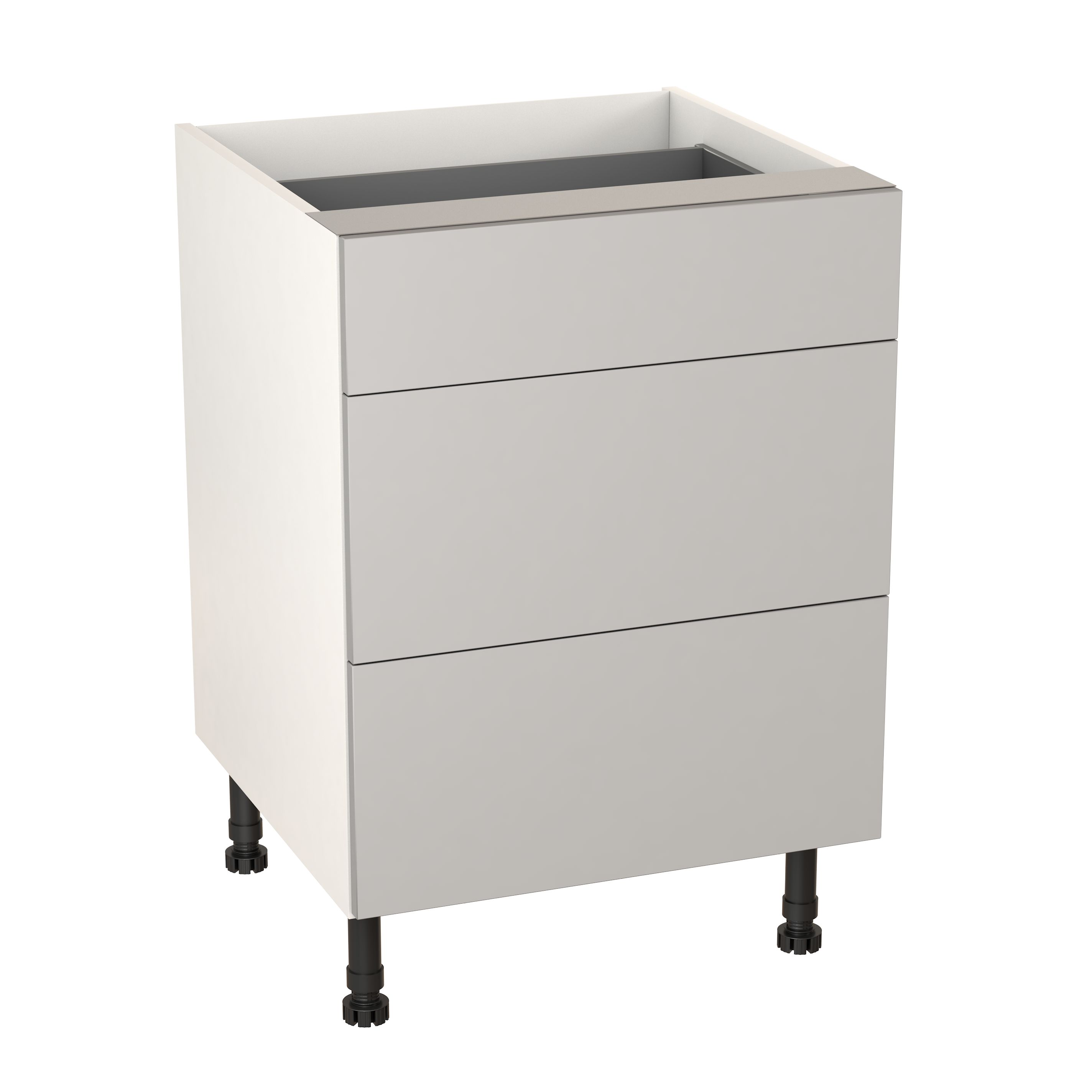 GoodHome Balsamita Matt grey slab Base Kitchen cabinet (W)600mm (H)720mm