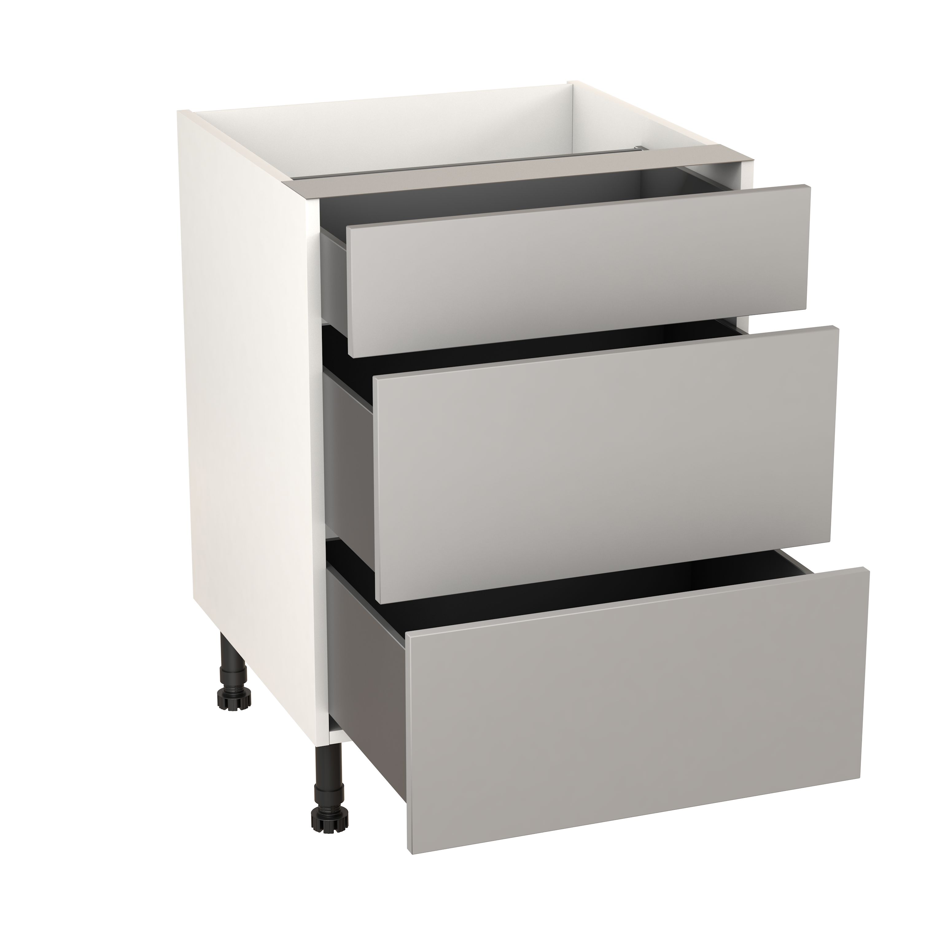GoodHome Balsamita Matt grey slab Base Kitchen cabinet (W)600mm (H)720mm