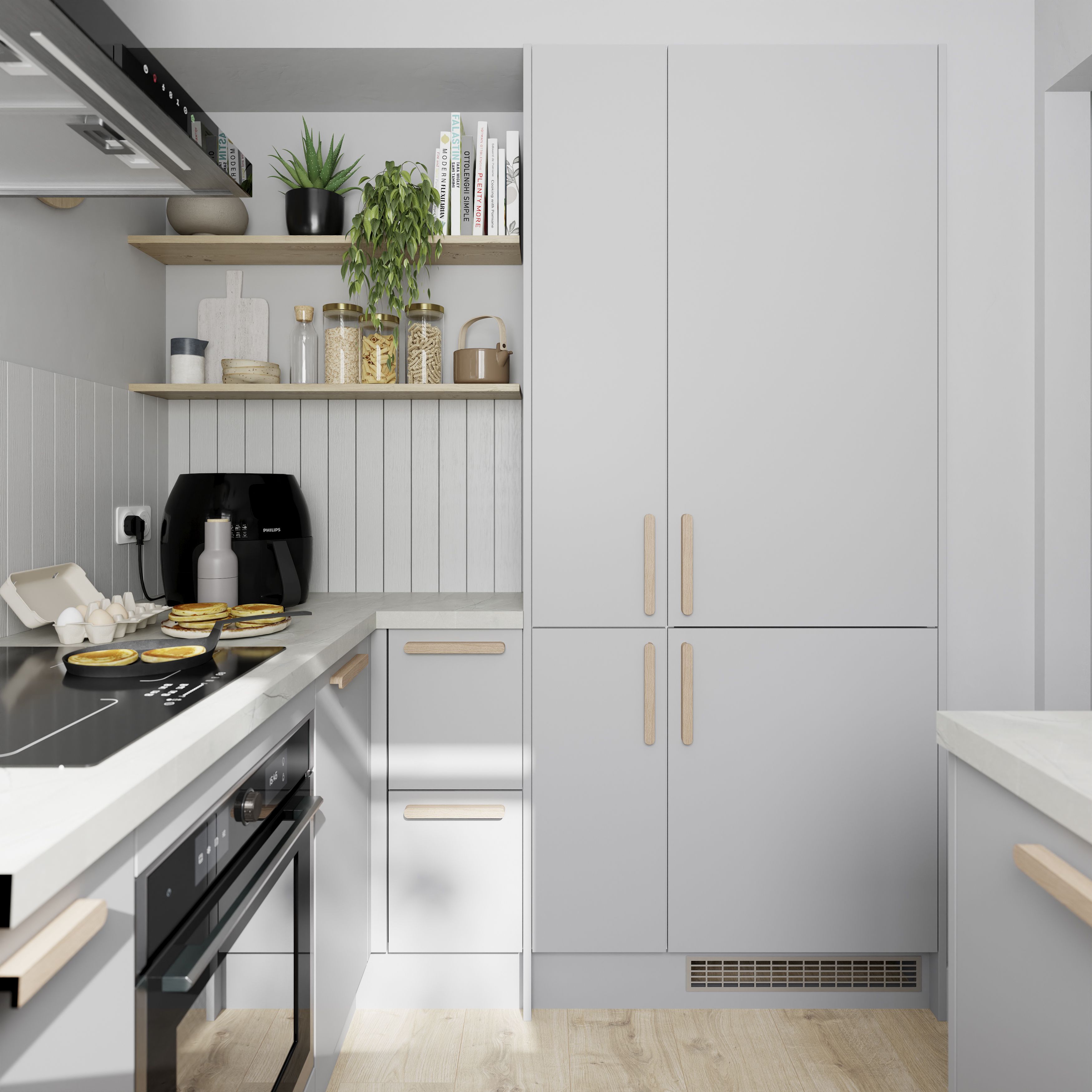 GoodHome Balsamita Matt grey slab Drawerline Cabinet door, (W)800mm (H)356mm (T)16mm