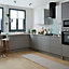 GoodHome Balsamita Matt grey slab Tall appliance Cabinet door (W)600mm (H)867mm (T)16mm