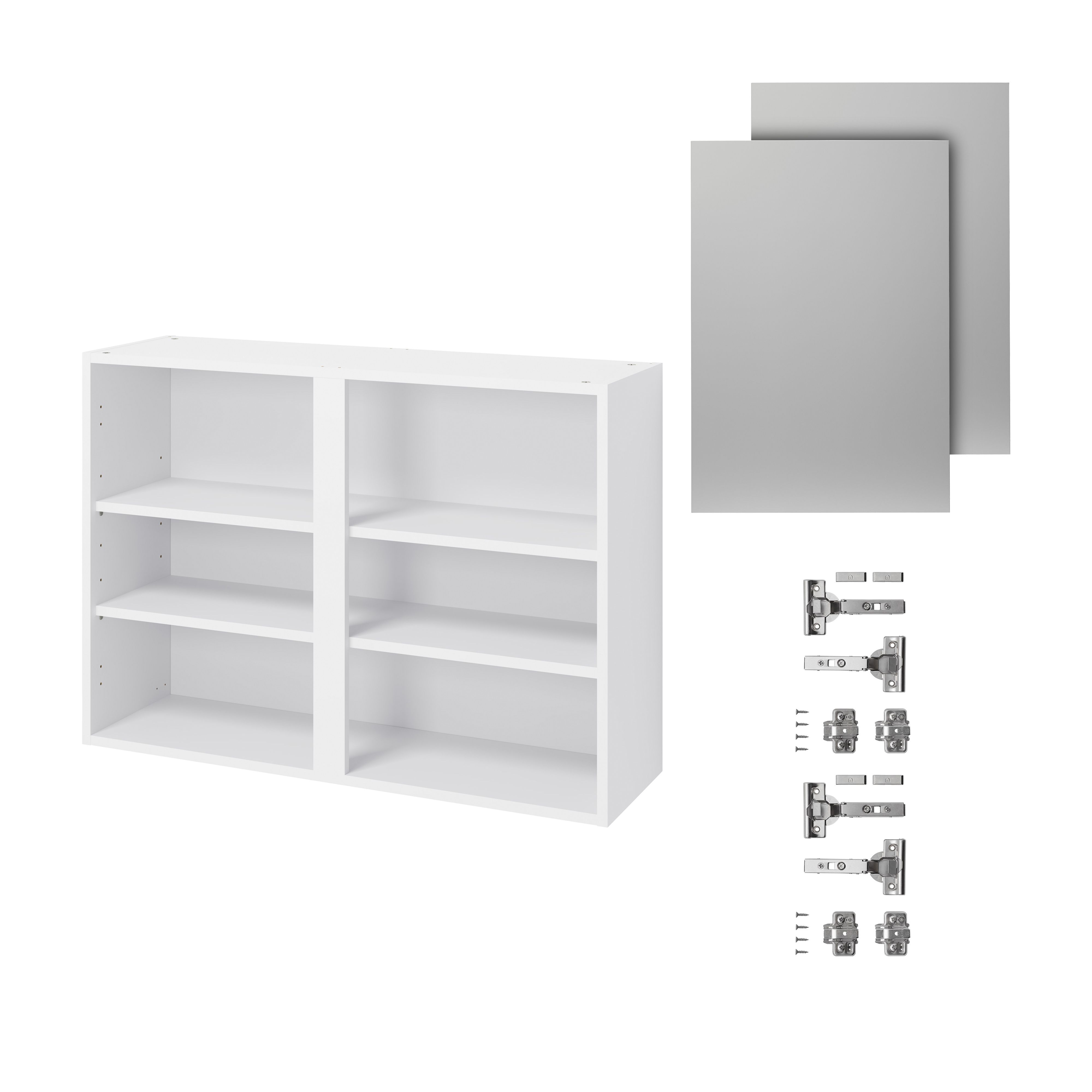 GoodHome Balsamita Matt grey slab Wall Kitchen cabinet (W)1000mm (H)720mm
