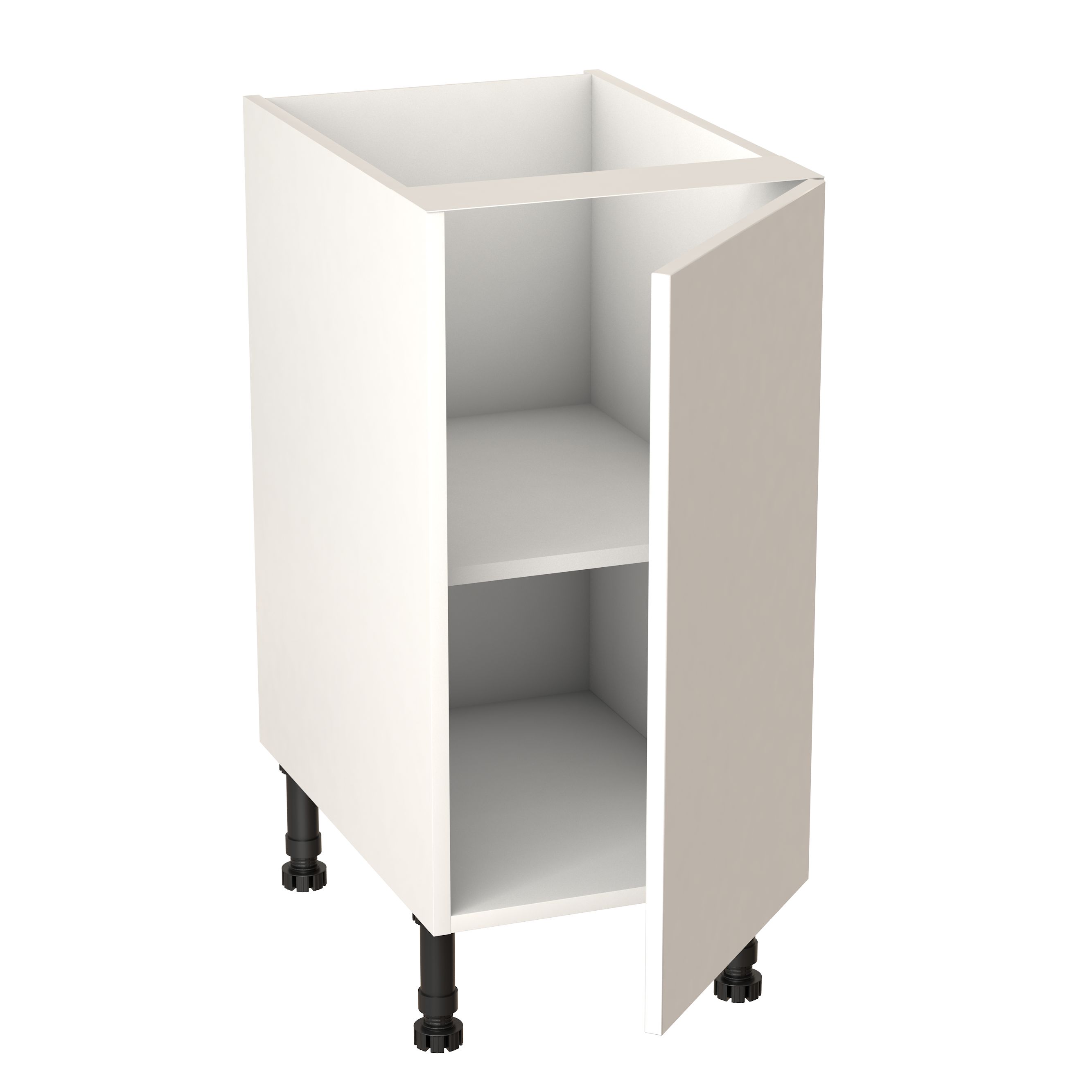 GoodHome Balsamita Matt white slab Base Kitchen cabinet (W)400mm (H)720mm