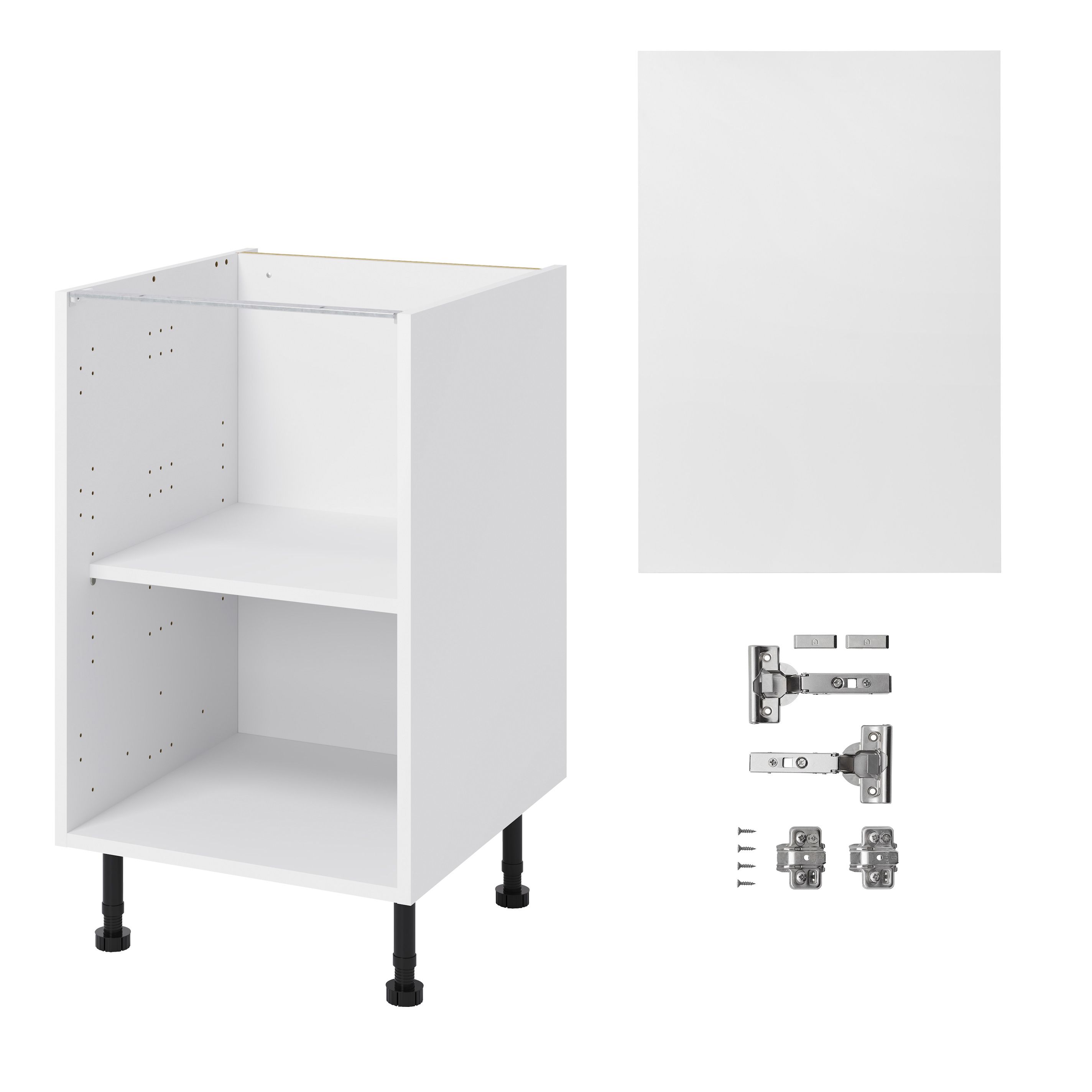 GoodHome Balsamita Matt white slab Base Kitchen cabinet (W)500mm (H)720mm