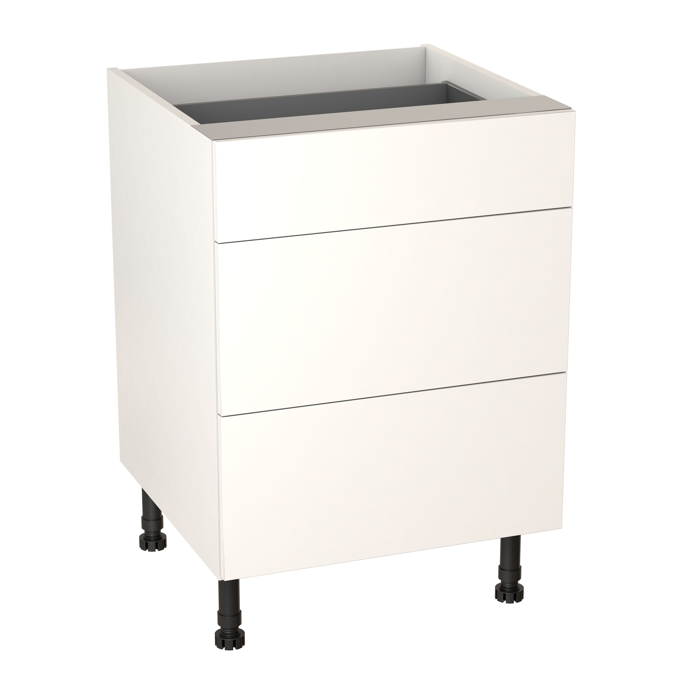 GoodHome Balsamita Matt white slab Base Kitchen cabinet (W)600mm (H)720mm