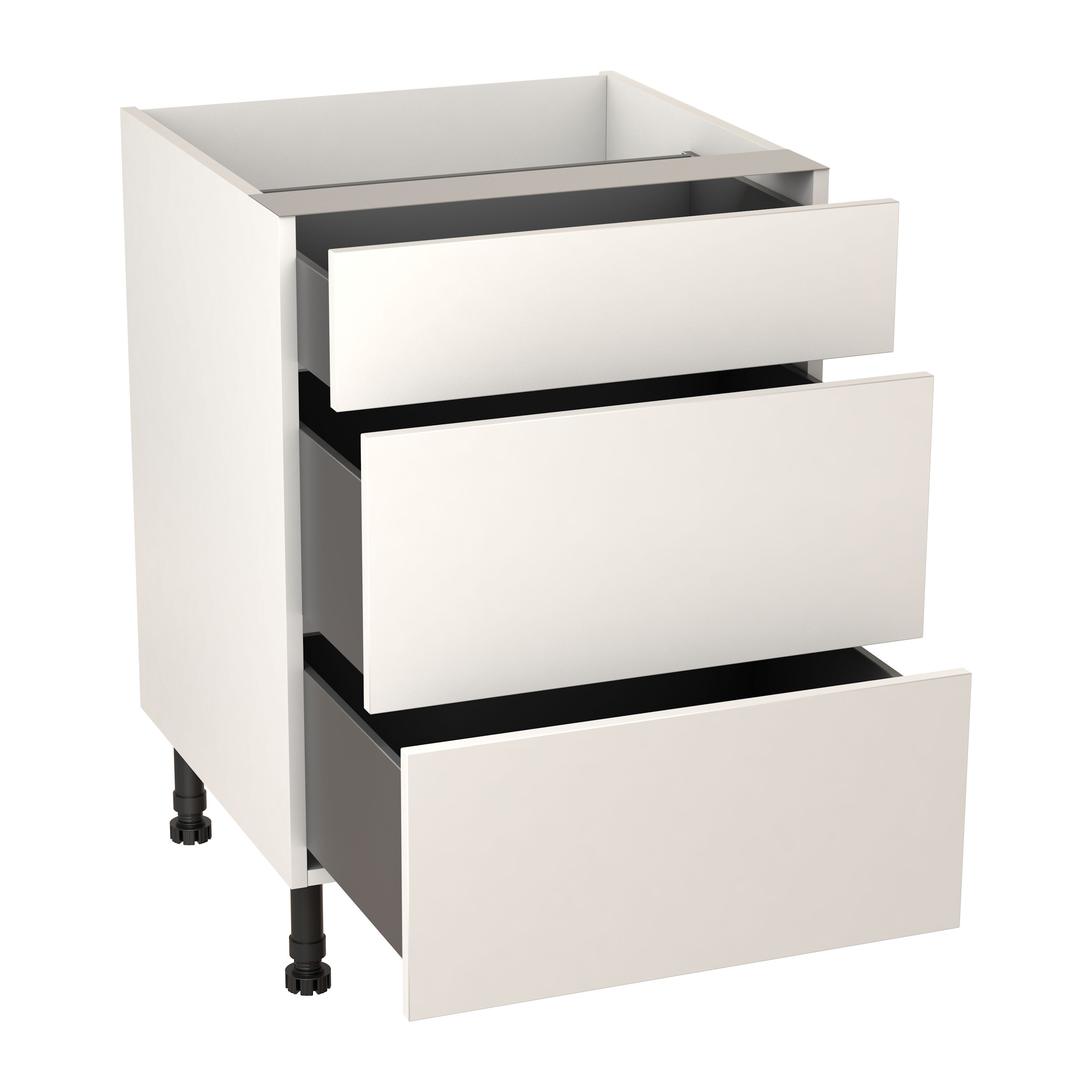 GoodHome Balsamita Matt white slab Base Kitchen cabinet (W)600mm (H)720mm