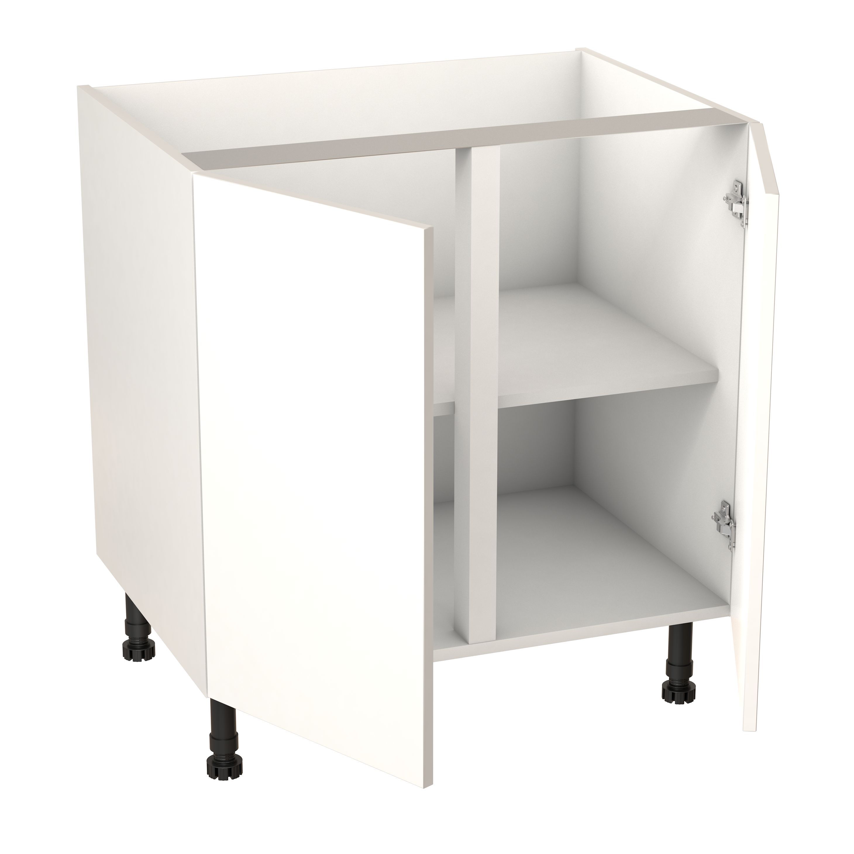 GoodHome Balsamita Matt white slab Base Kitchen cabinet (W)800mm (H)720mm