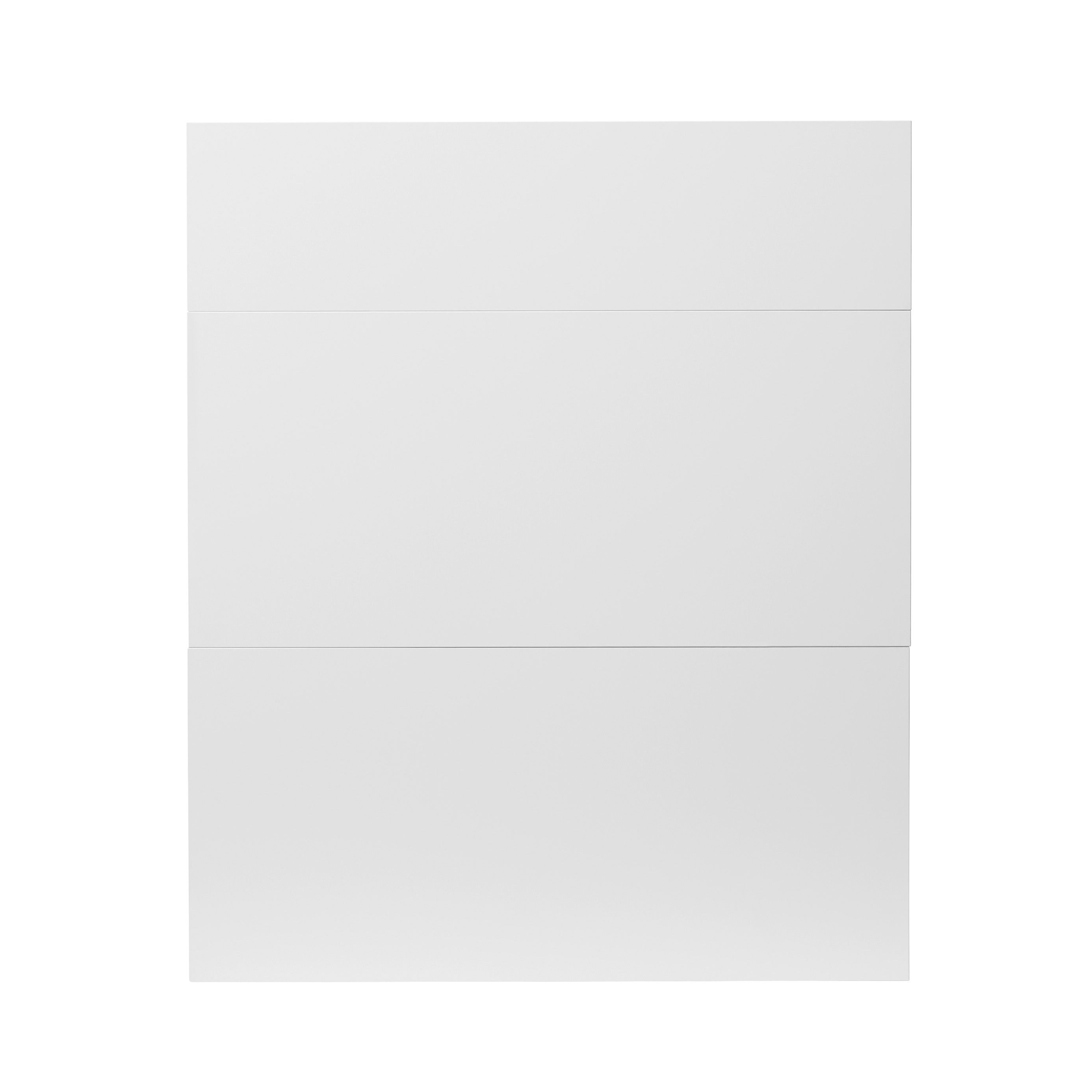 GoodHome Balsamita Matt white slab Drawer front (W)600mm, Pack of 3