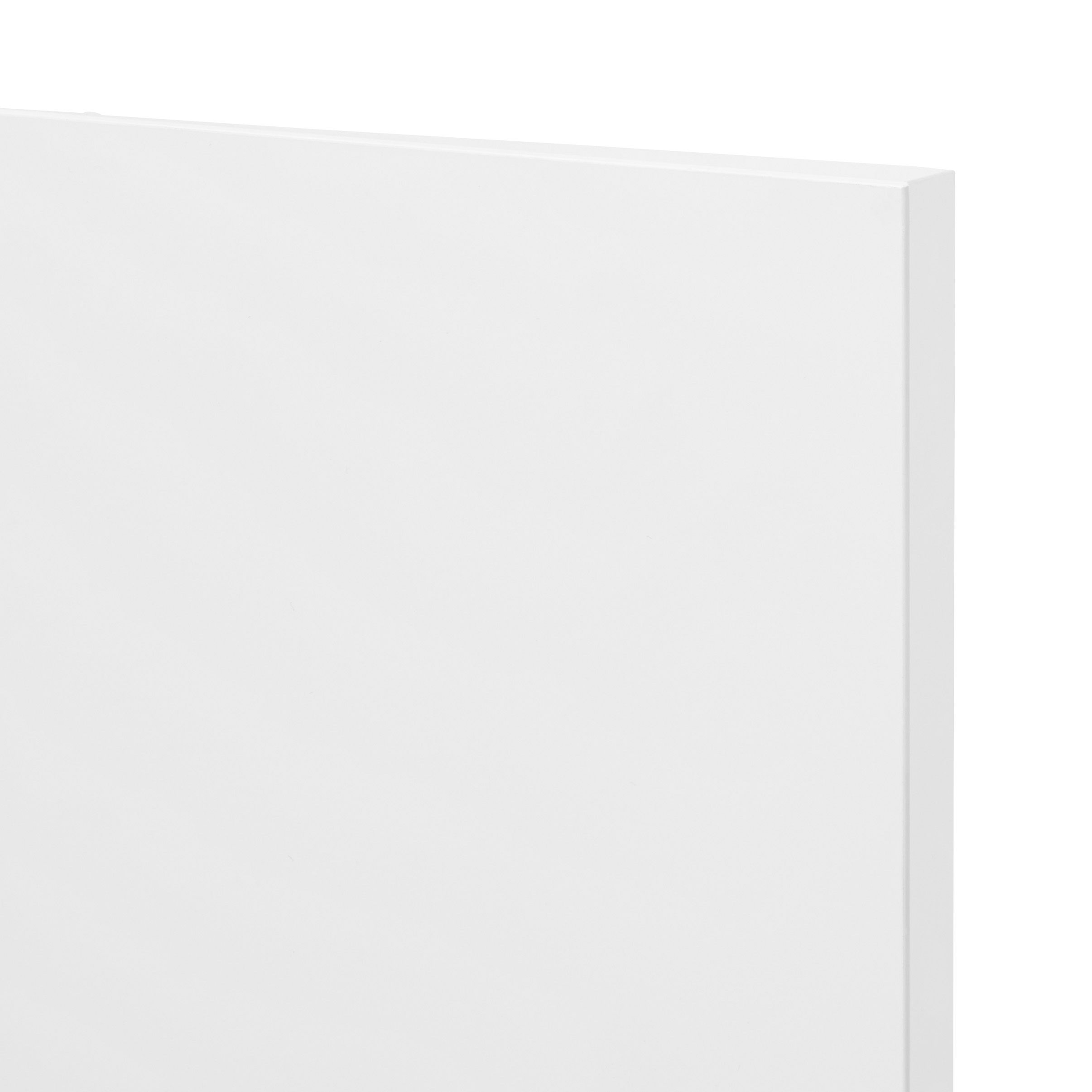 GoodHome Balsamita Matt white slab Drawer front (W)600mm, Pack of 3