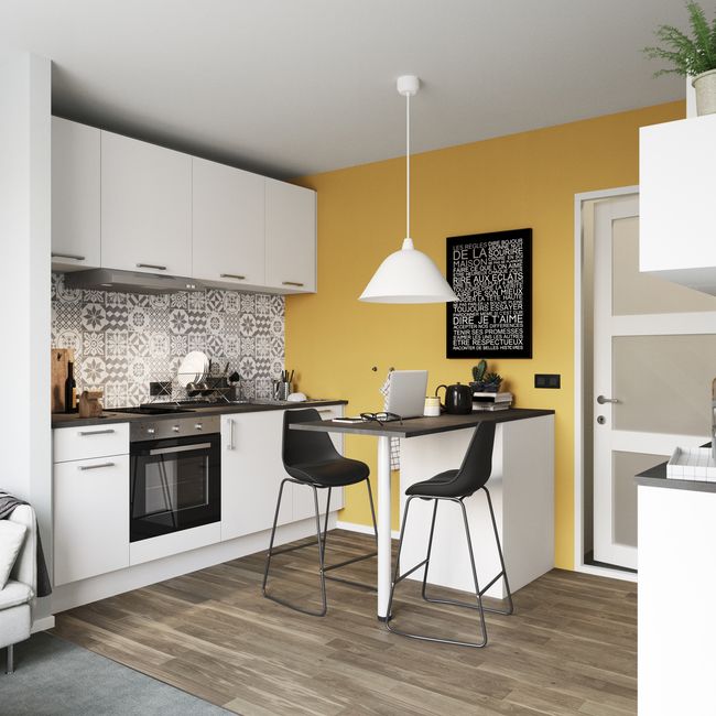 GoodHome Balsamita Matt white slab Standard End panel (H)2400mm (W)610mm