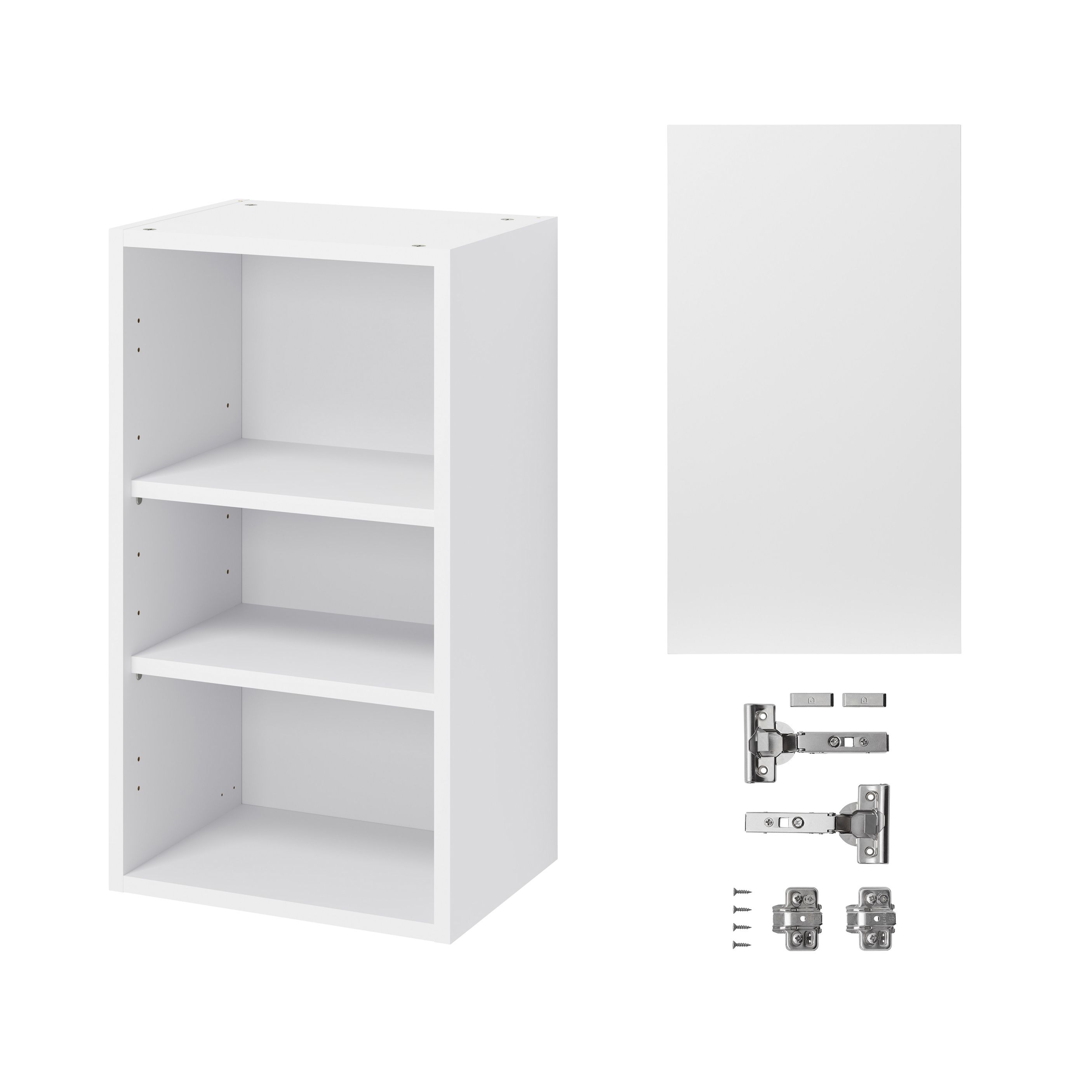 GoodHome Balsamita Matt white slab Wall Kitchen cabinet (W)400mm (H)720mm